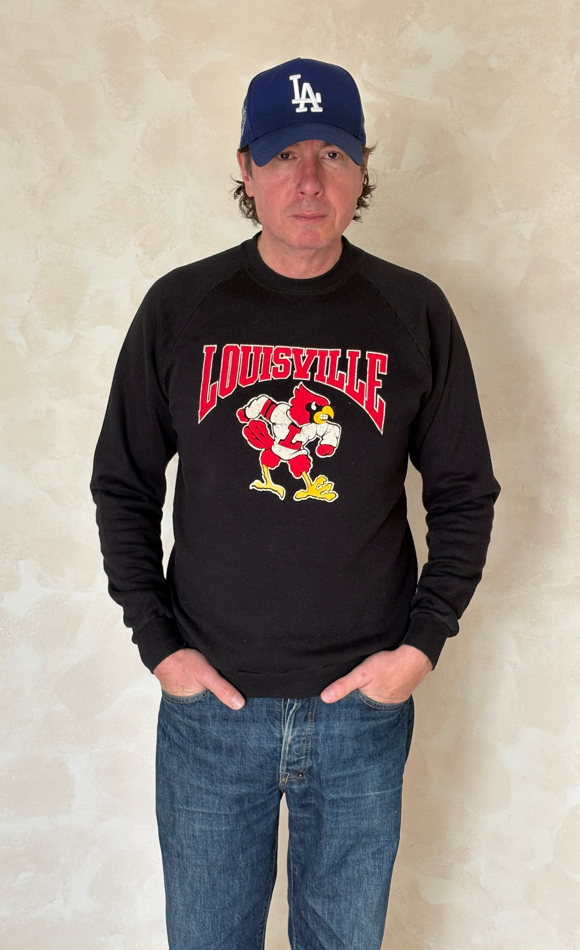 Size L Crew Neck Louisville Made in USA By Jerzees - USA Vintage Bcn