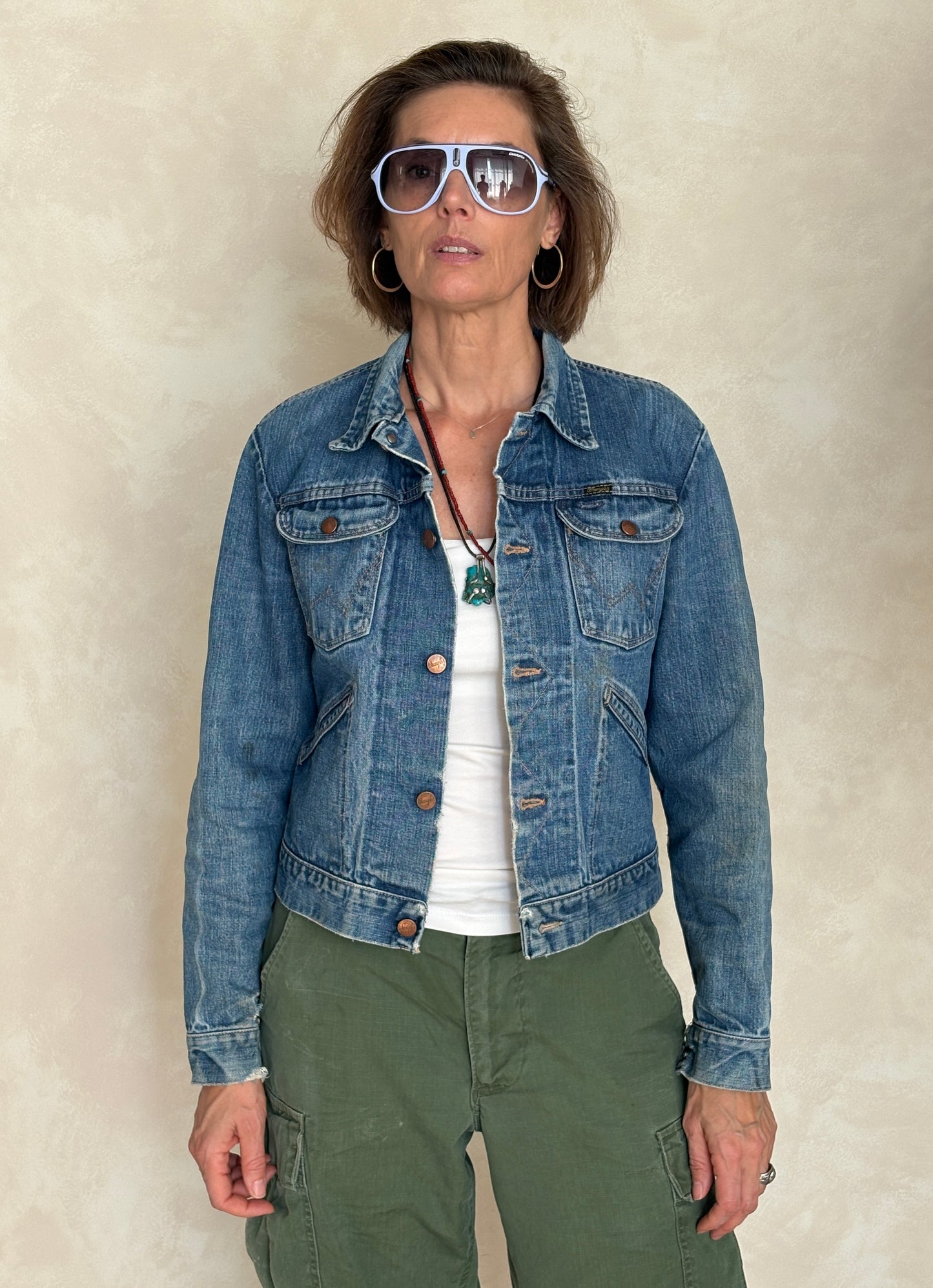 Size 36US . Vintage 70s Wrangler Denim Jacket – 4 Pockets – Made in USA