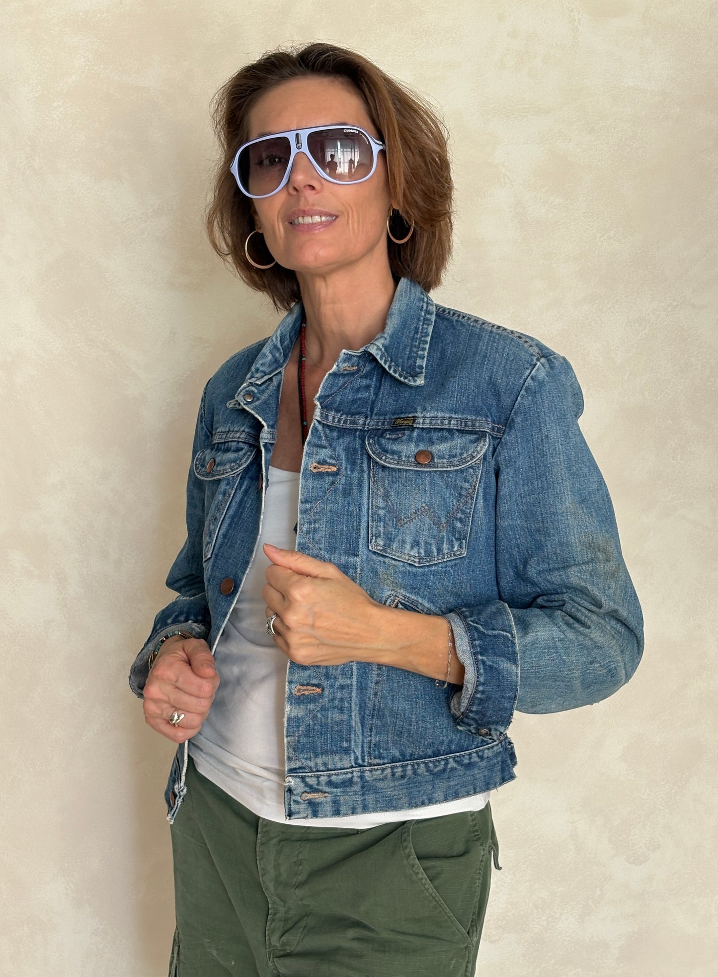Size 36US . Vintage 70s Wrangler Denim Jacket – 4 Pockets – Made in USA