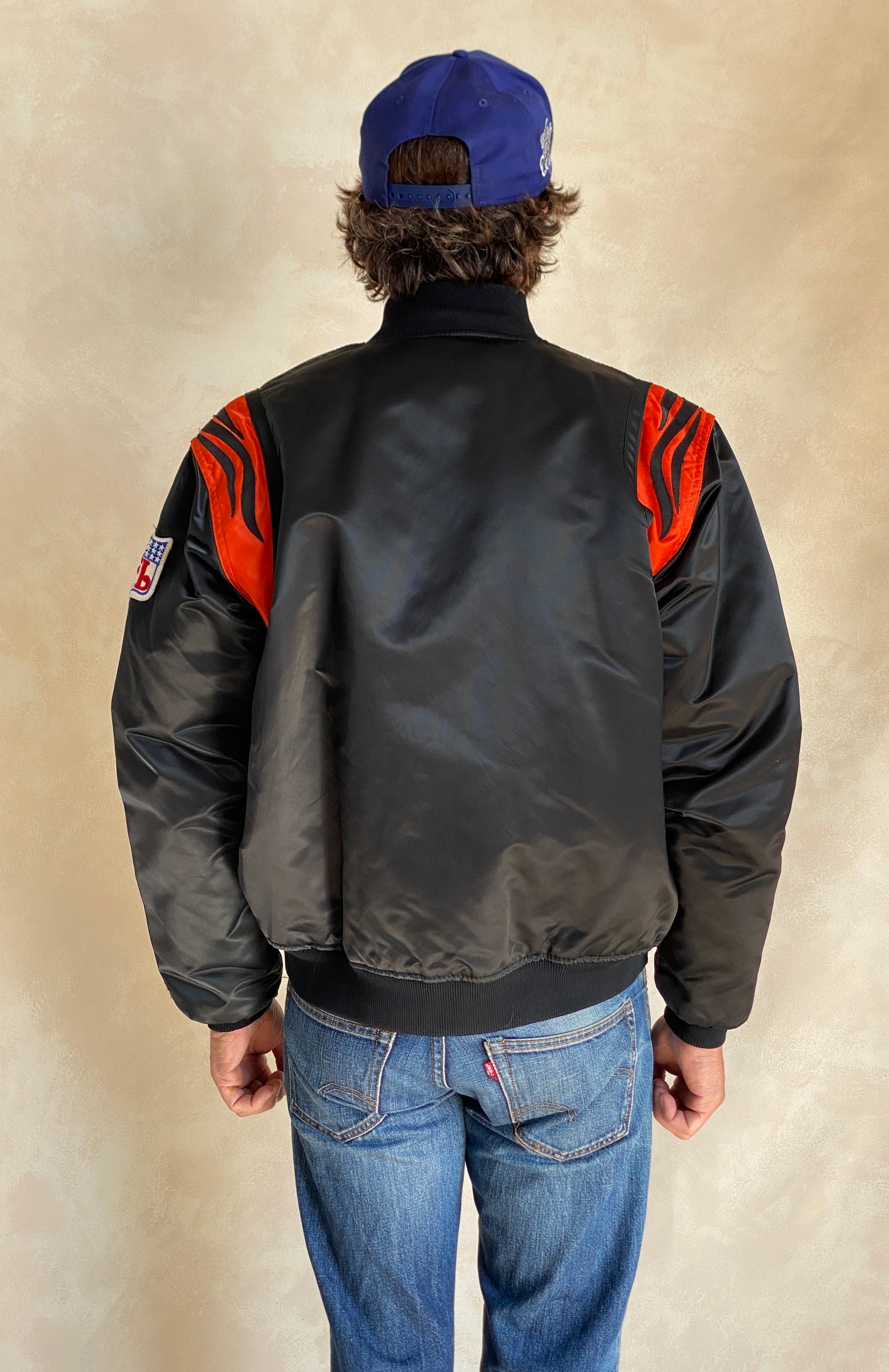 Vintage 1980s Cincinnati Bengals jacket made in USA, classic NFL sports memorabilia, size large