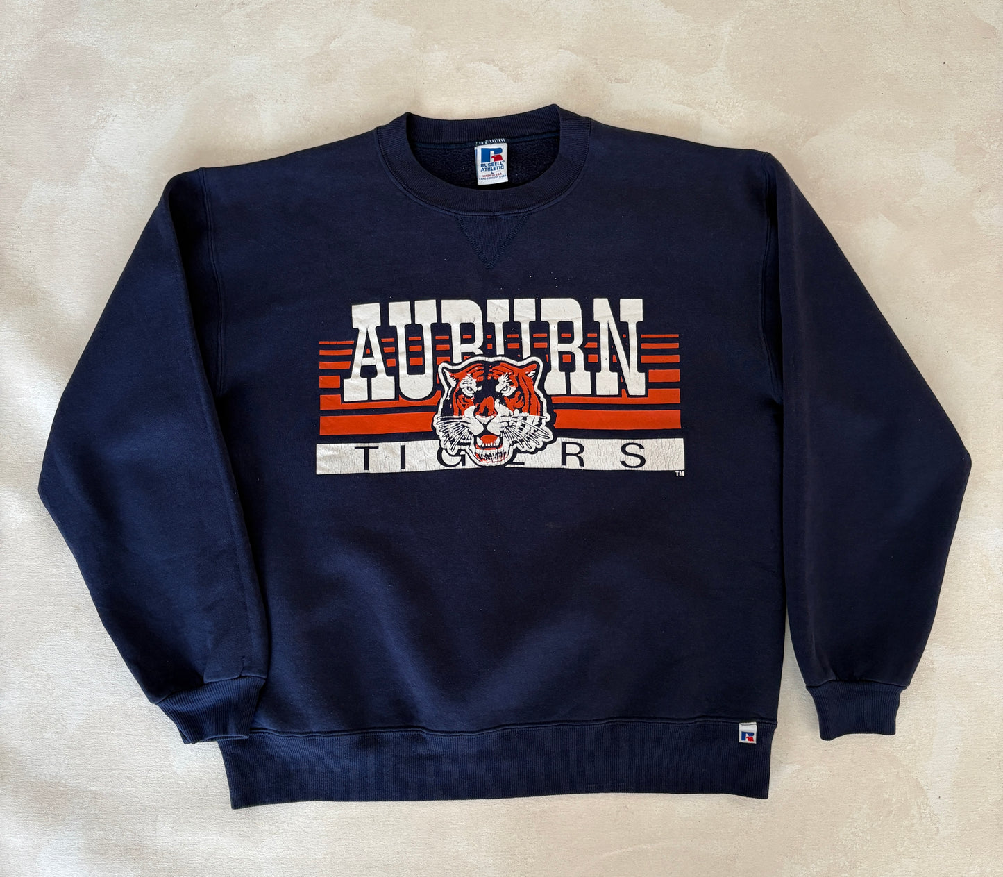 vintage auburn sweatshirt, auburn university crewneck, russell athletic usa, vintage college sweater,