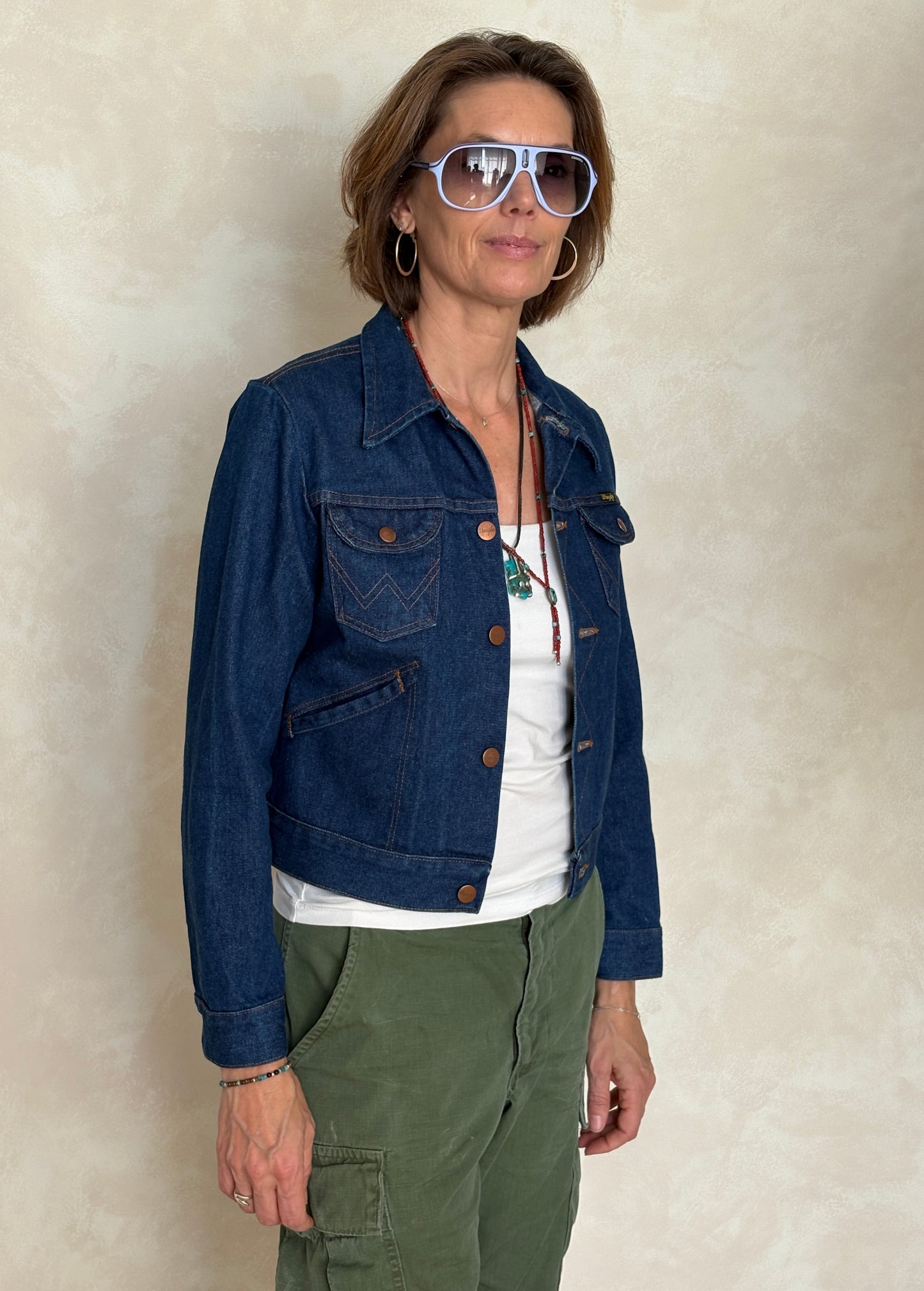 Size 18US . Vintage 70s Wrangler Denim Jacket – 4 Pockets – Made in USA