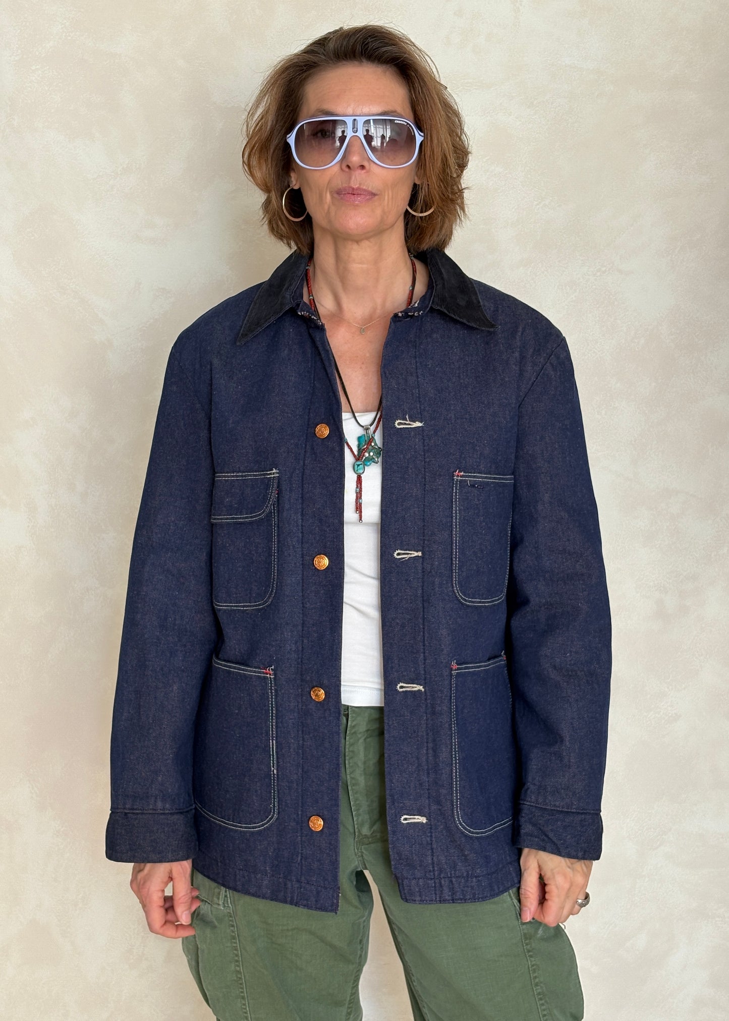 Size 38US / 48EU. Vintage Denim Chore Jacket – Lined-