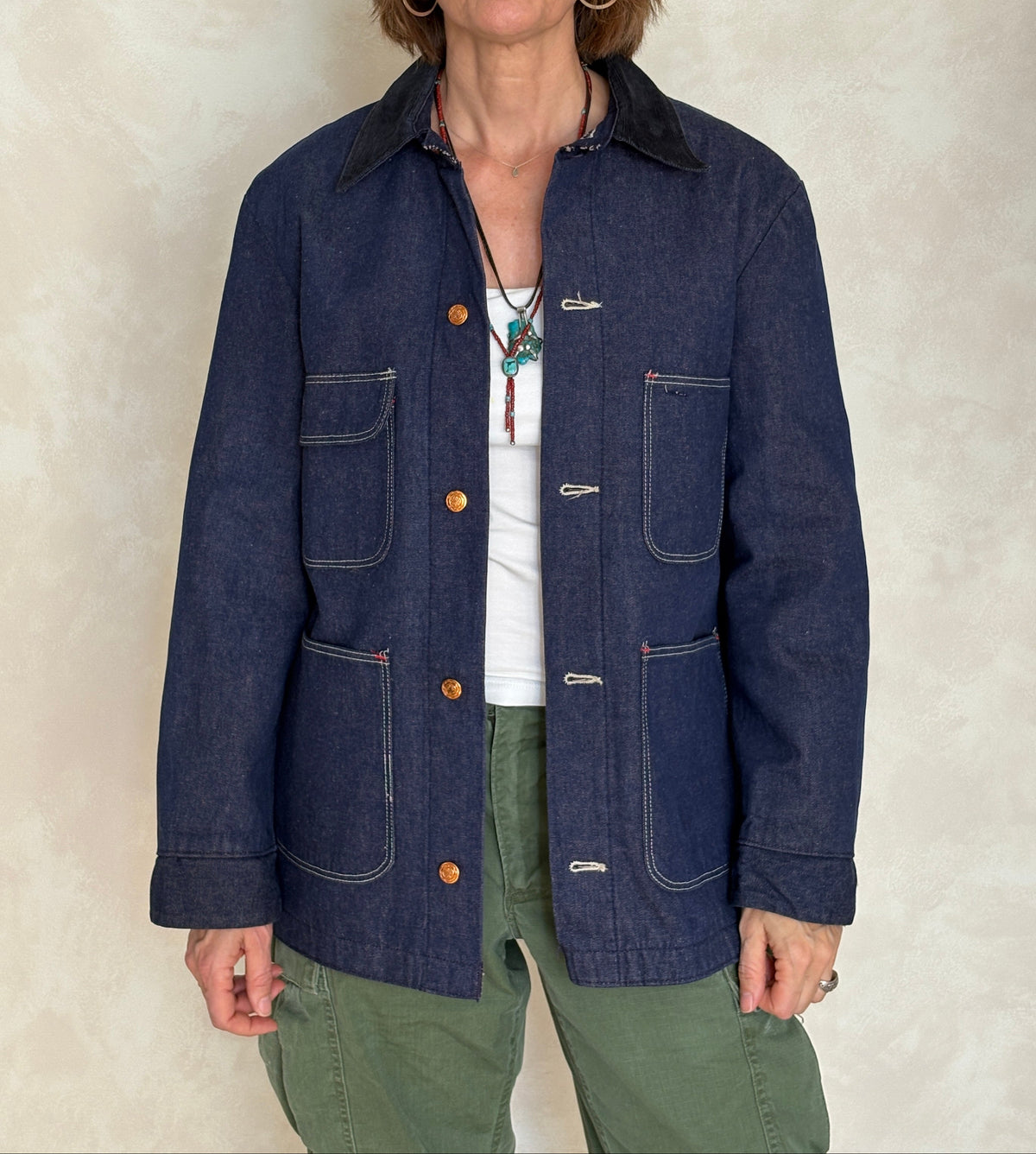 Size 38US / 48EU. Vintage Denim Chore Jacket – Lined-AJ357 Studio