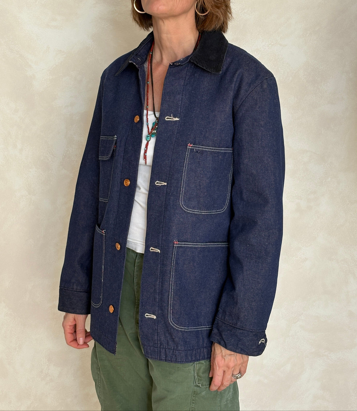 Size 38US / 48EU. Vintage Denim Chore Jacket – Lined-AJ357 Studio