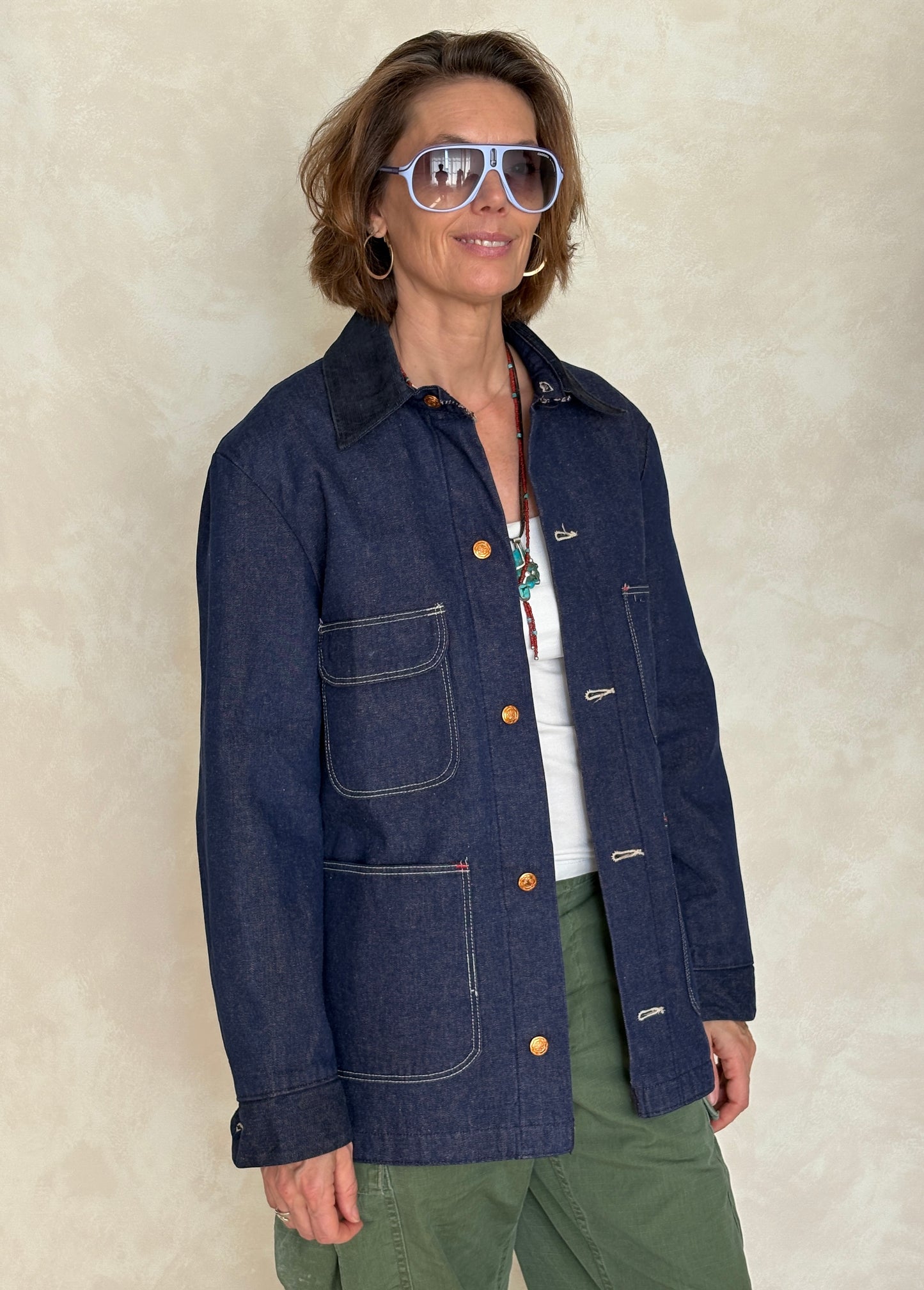 Size 38US / 48EU. Vintage Denim Chore Jacket – Lined-