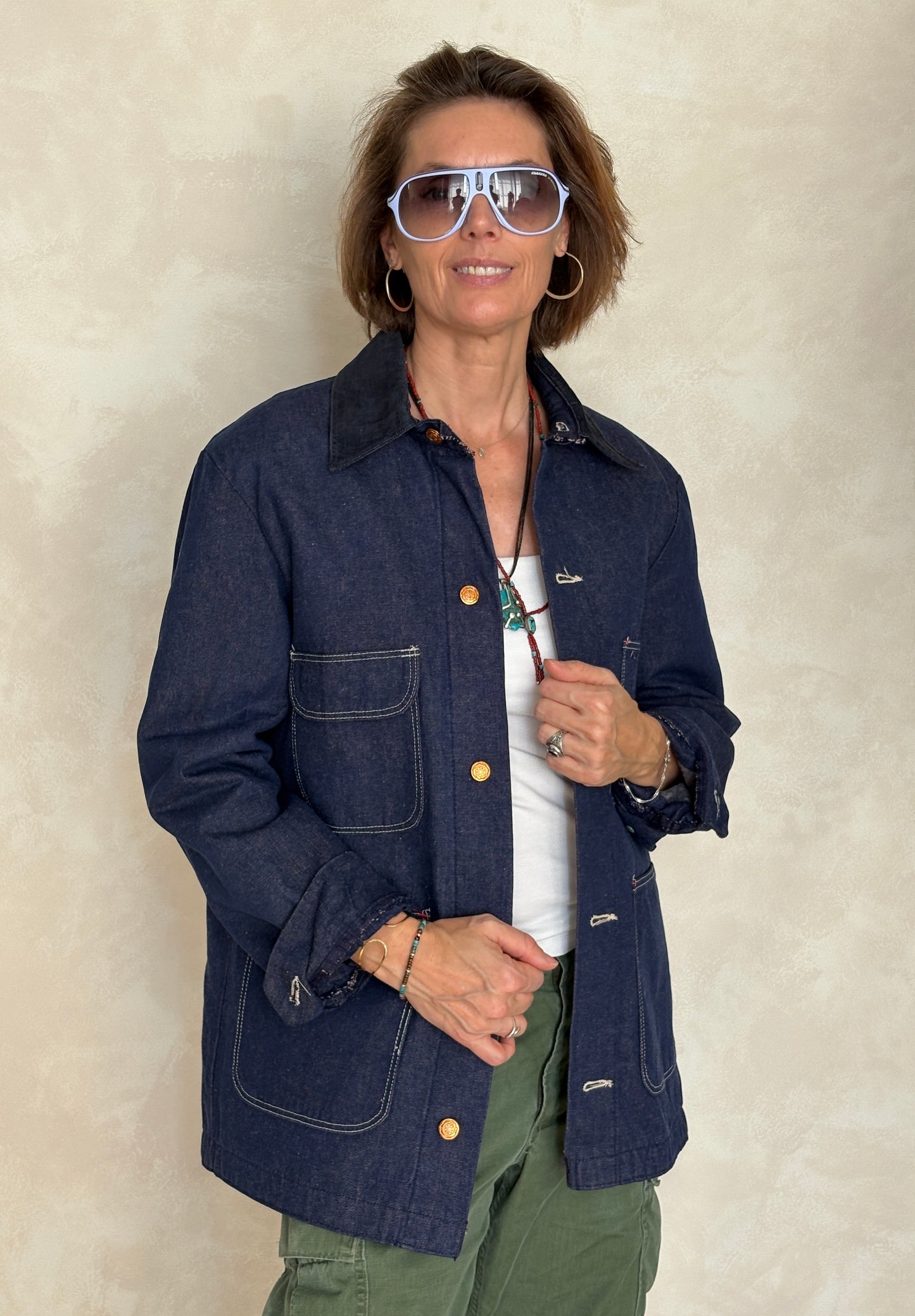 Size 38US / 48EU. Vintage Denim Chore Jacket – Lined-