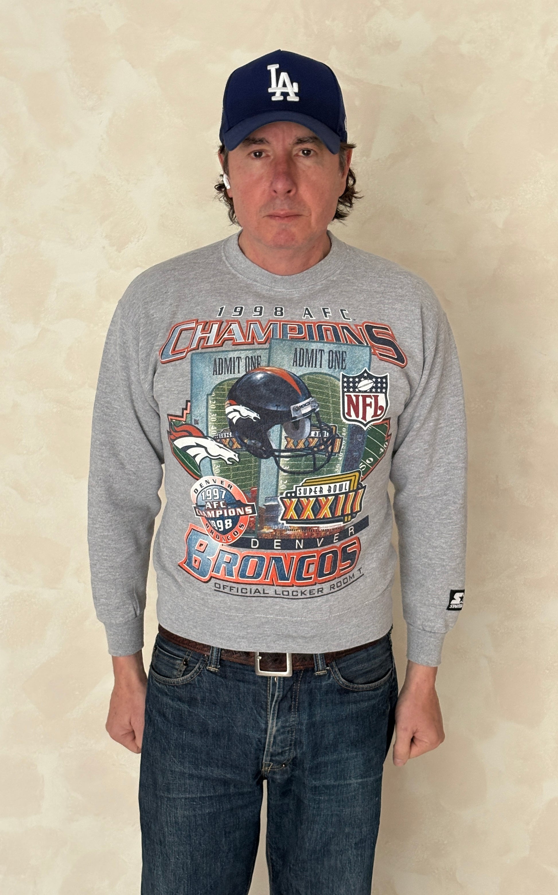 Size Youth Large Super Bowl Broncos Made in USA By Starter - USA Vintage Bcn