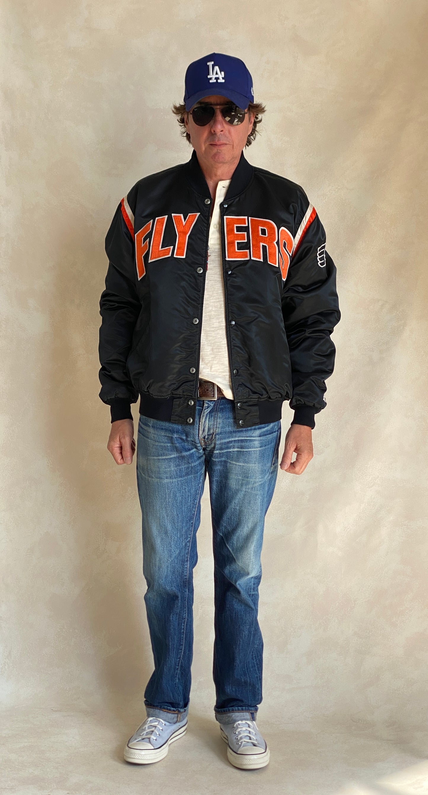 Vintage Philadelphia Flyers Starter satin jacket made in USA, size XLarge.