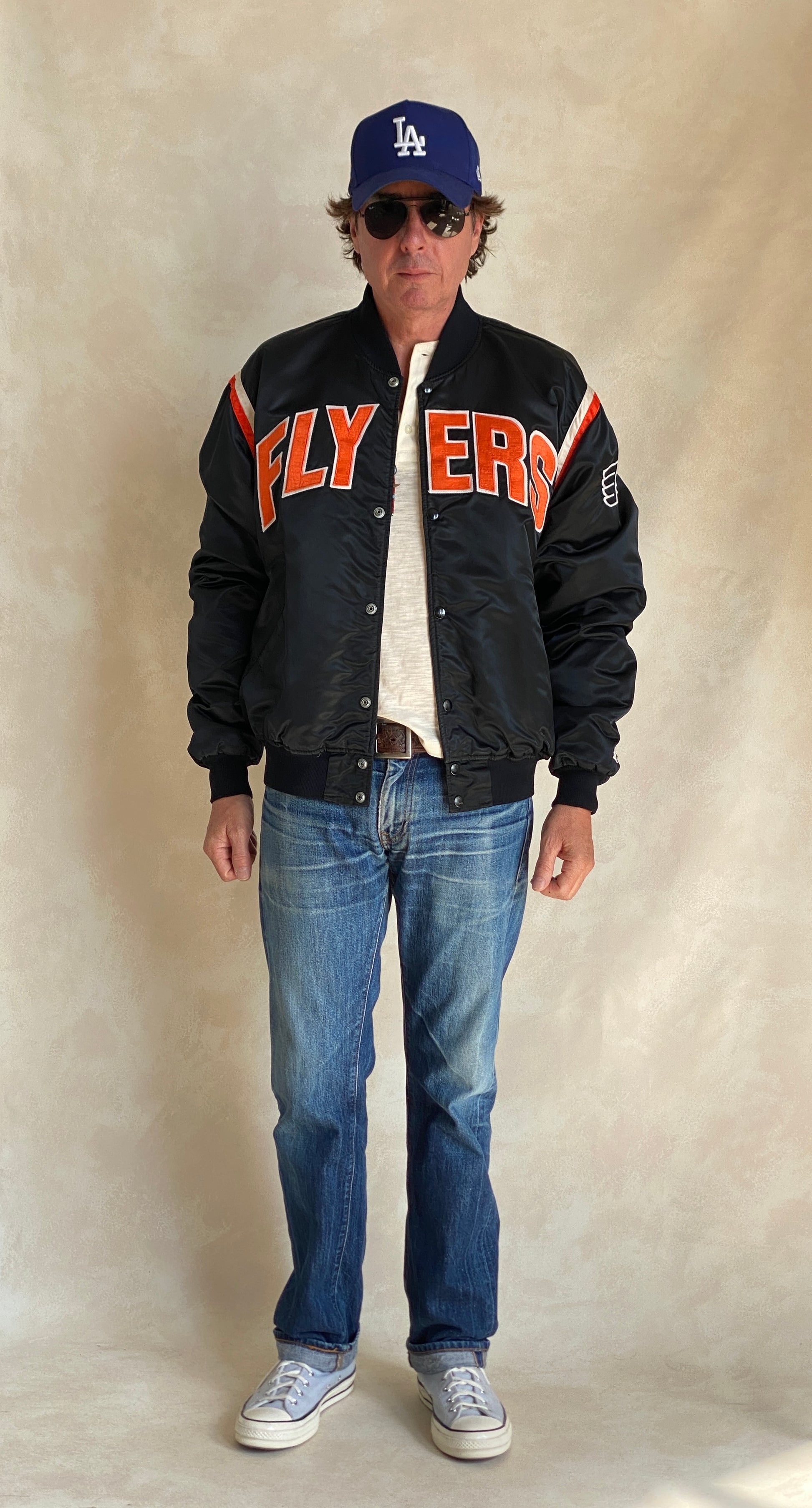 Vintage Philadelphia Flyers Starter satin jacket made in USA, size XLarge.