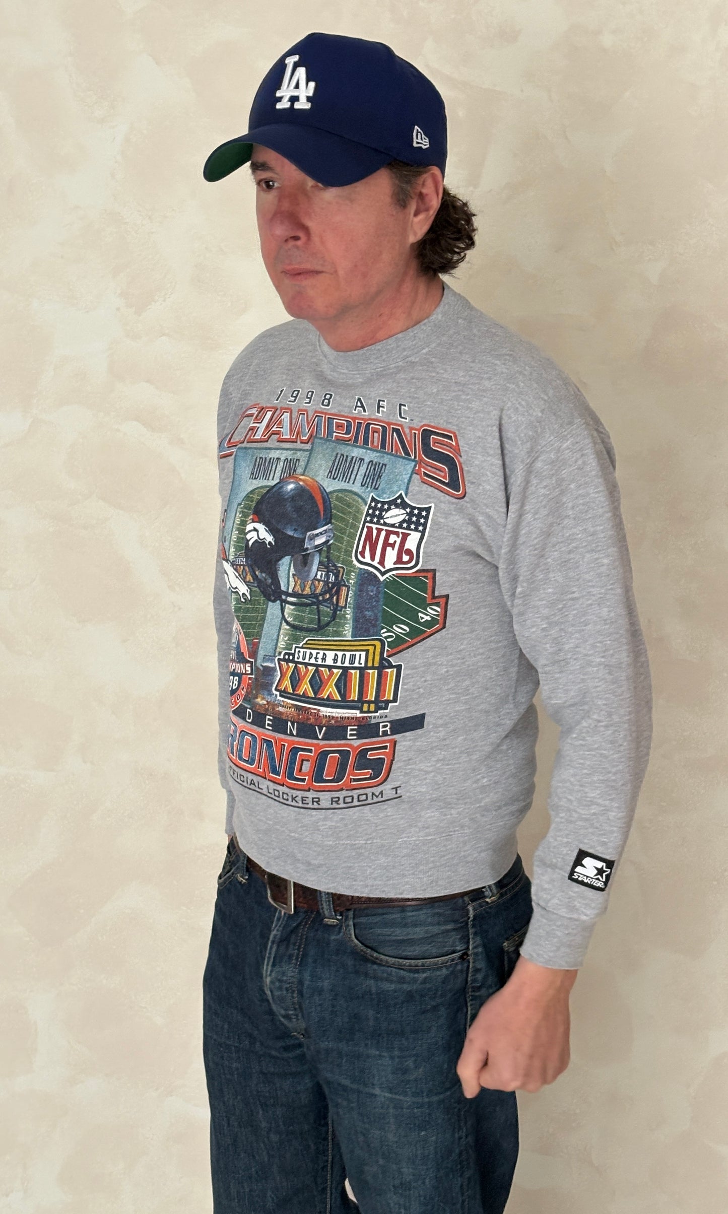 Size Youth Large Super Bowl Broncos Made in USA By Starter - USA Vintage Bcn