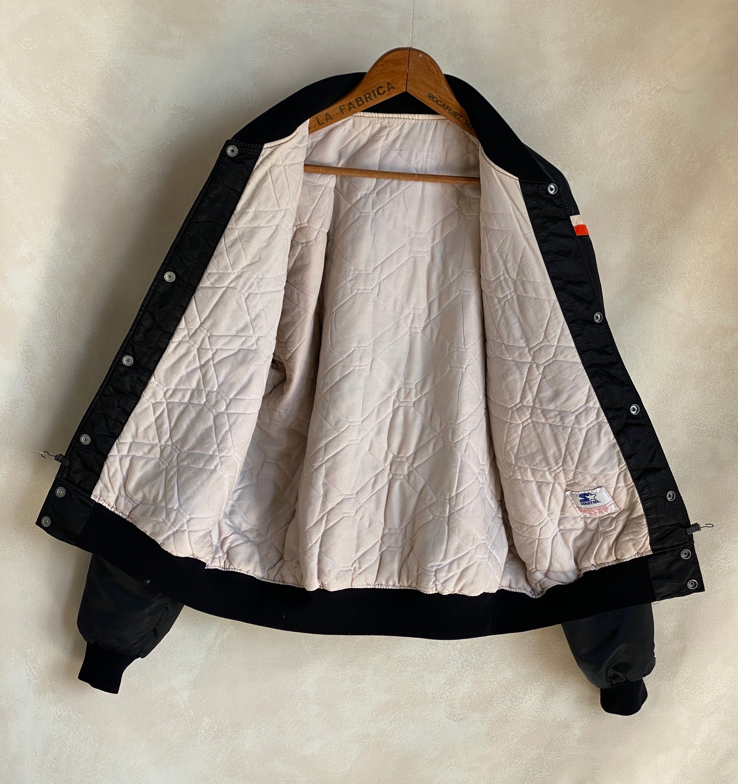 Vintage Philadelphia Flyers Starter satin jacket made in USA, size XLarge.