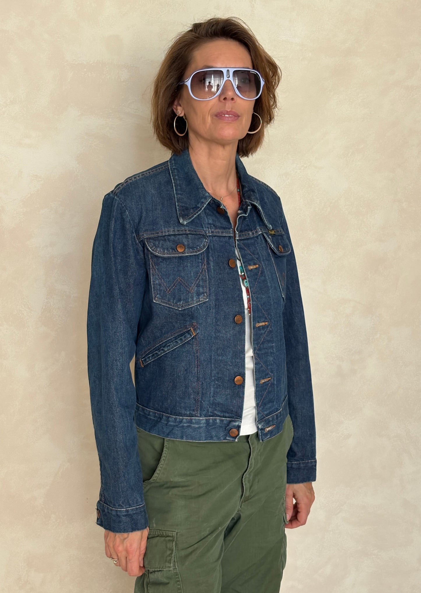Size 36US . Vintage 70s Wrangler Denim Jacket – 4 Pockets