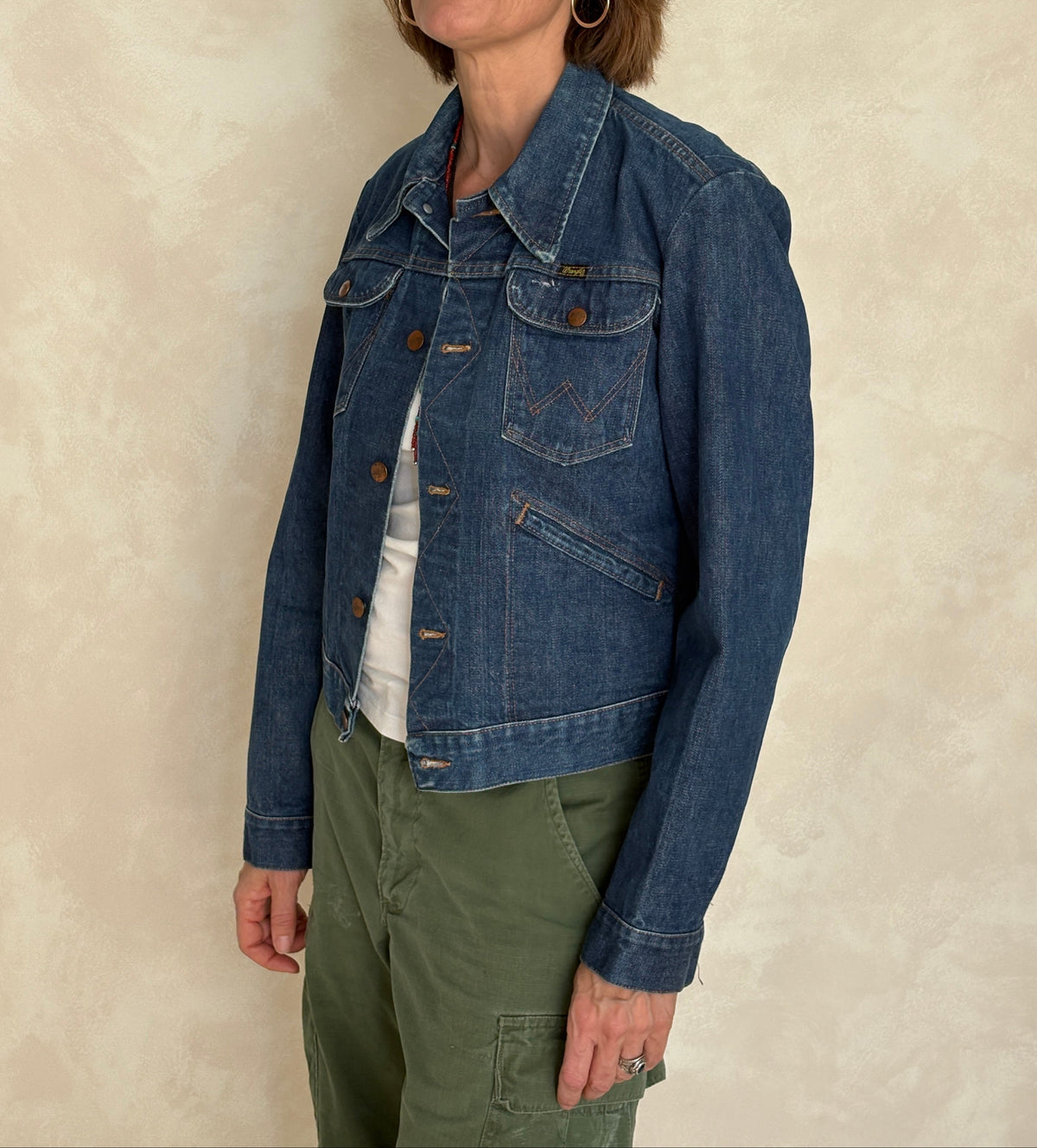 Size 36US . Vintage 70s Wrangler Denim Jacket – 4 Pockets-AJ357 Studio