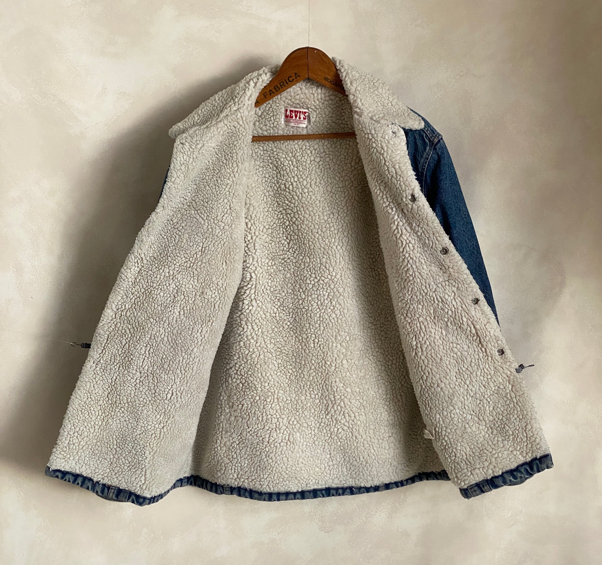 Size 46US/56EU. 4 pockets Vintage Levis fleece Jacket Made in USA. - USA Vintage Bcn