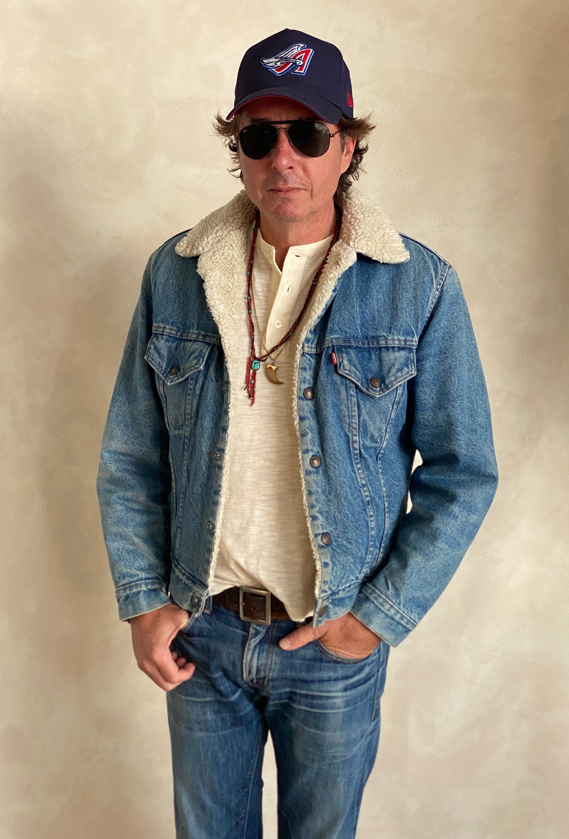 Vintage Levi’s faux sherpa fleece denim jacket made in USA, size 40US / 50EU.