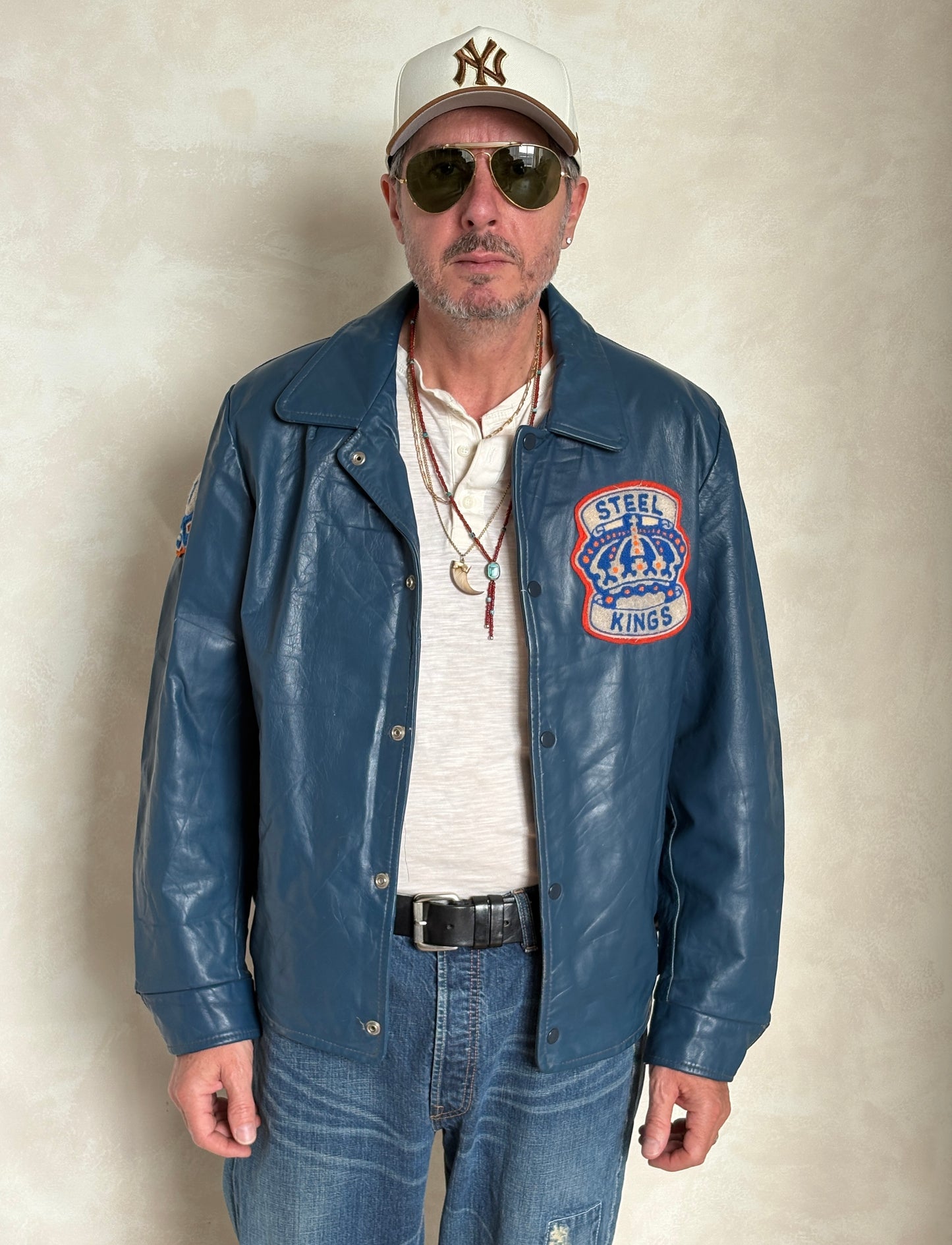 Size 44US / 54EU .Vintage Leather Hockey Jacket Men’s – Soft Canadian Leather – Made in Canada