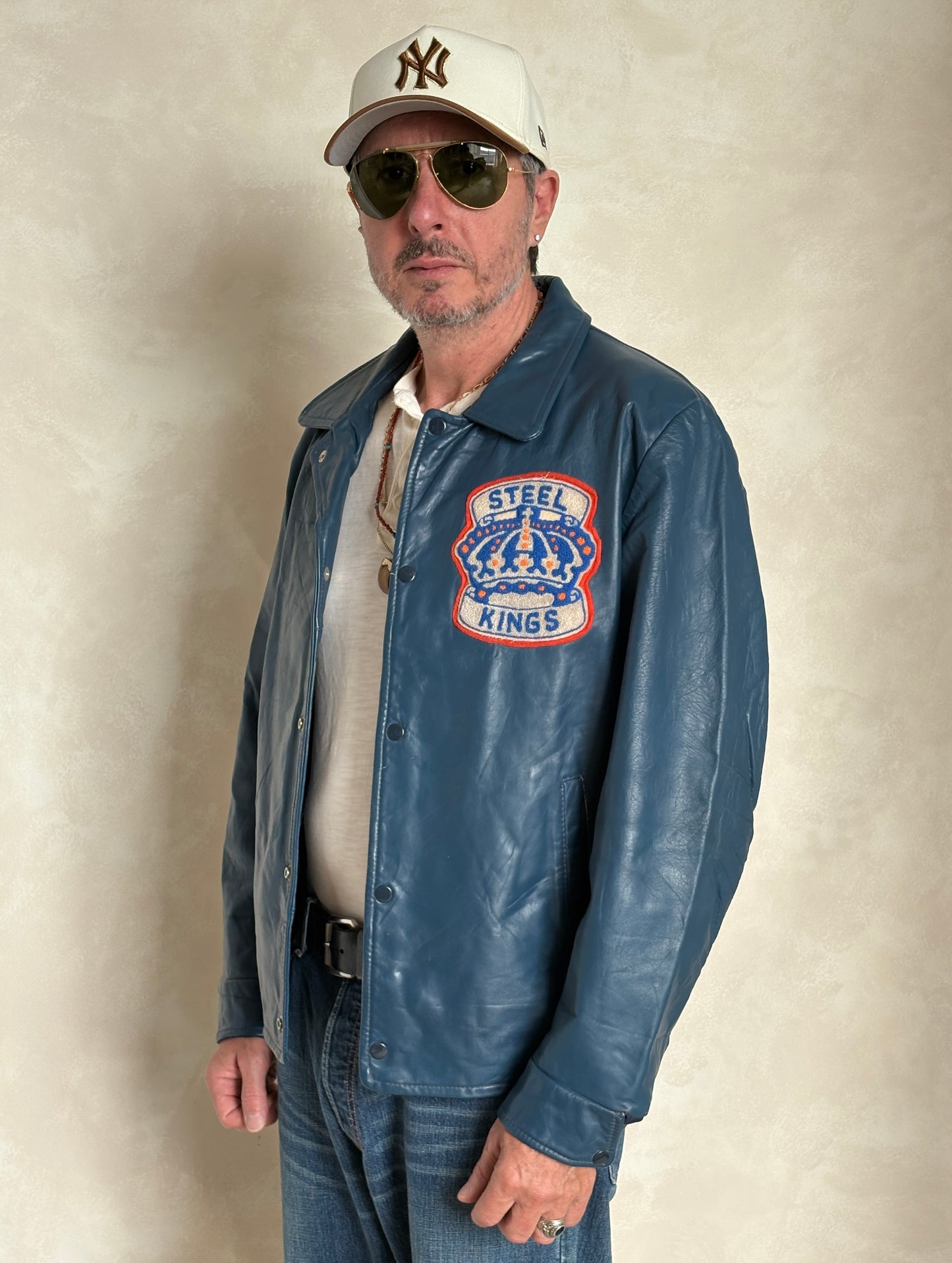 Size 44US / 54EU .Vintage Leather Hockey Jacket Men’s – Soft Canadian Leather – Made in Canada