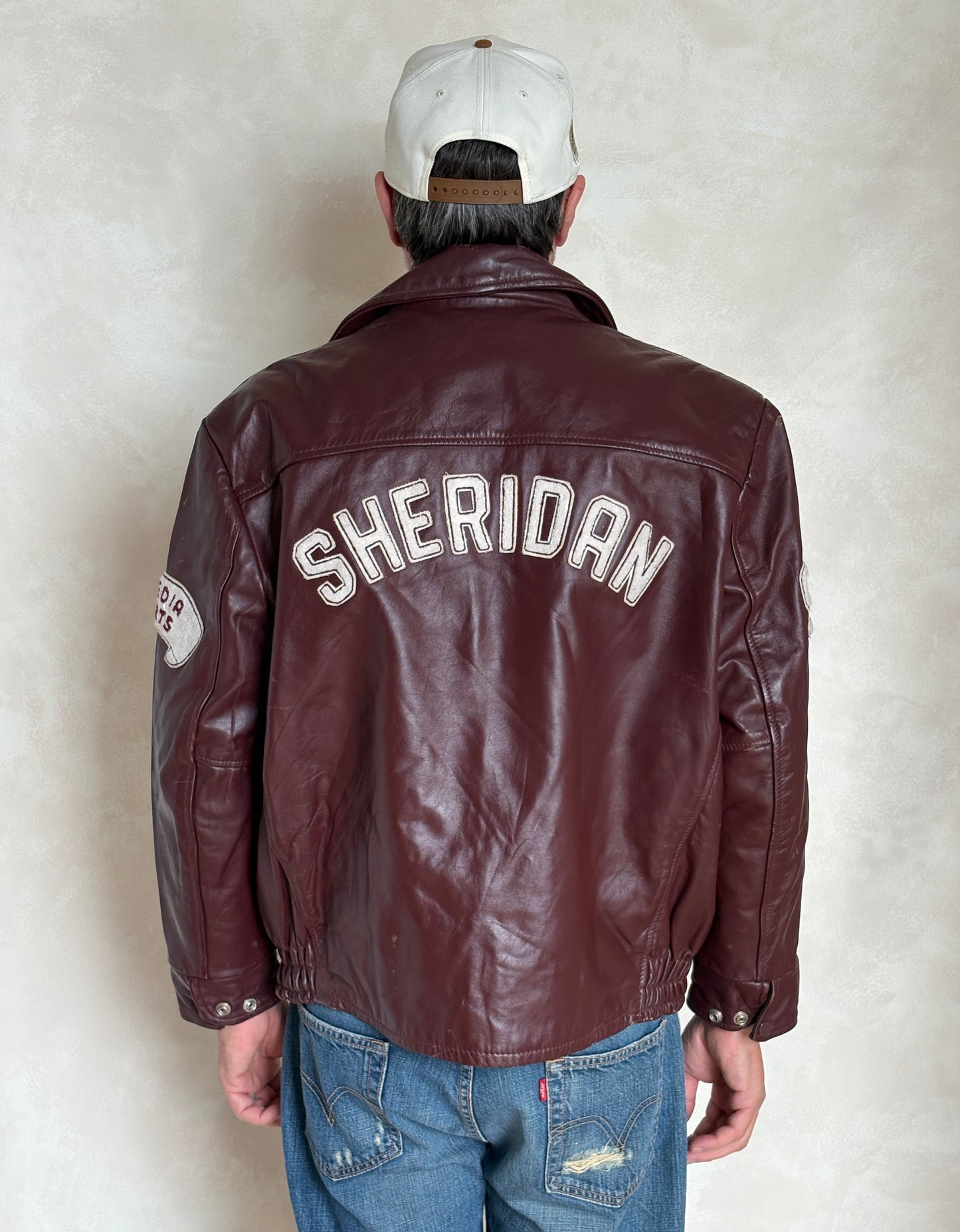 Size 44US / 54EU  Vintage Varsity Leather Jacket – Canadian Made – College Style