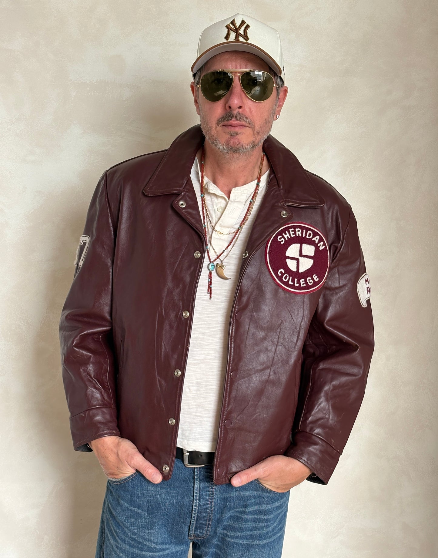 Size 44US / 54EU  Vintage Varsity Leather Jacket – Canadian Made – College Style
