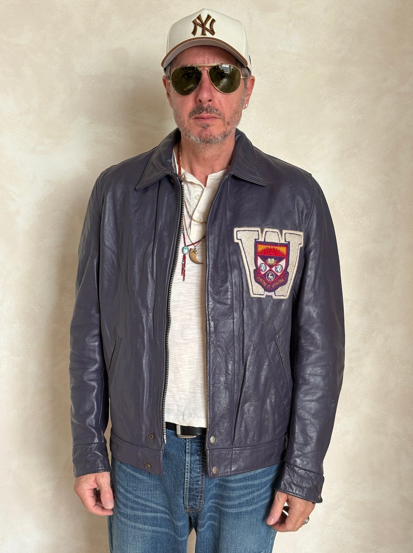 Size 42US / 52EU  Vintage Leather Hockey Jacket Men’s  – Soft Canadian Leather – Made in Canada