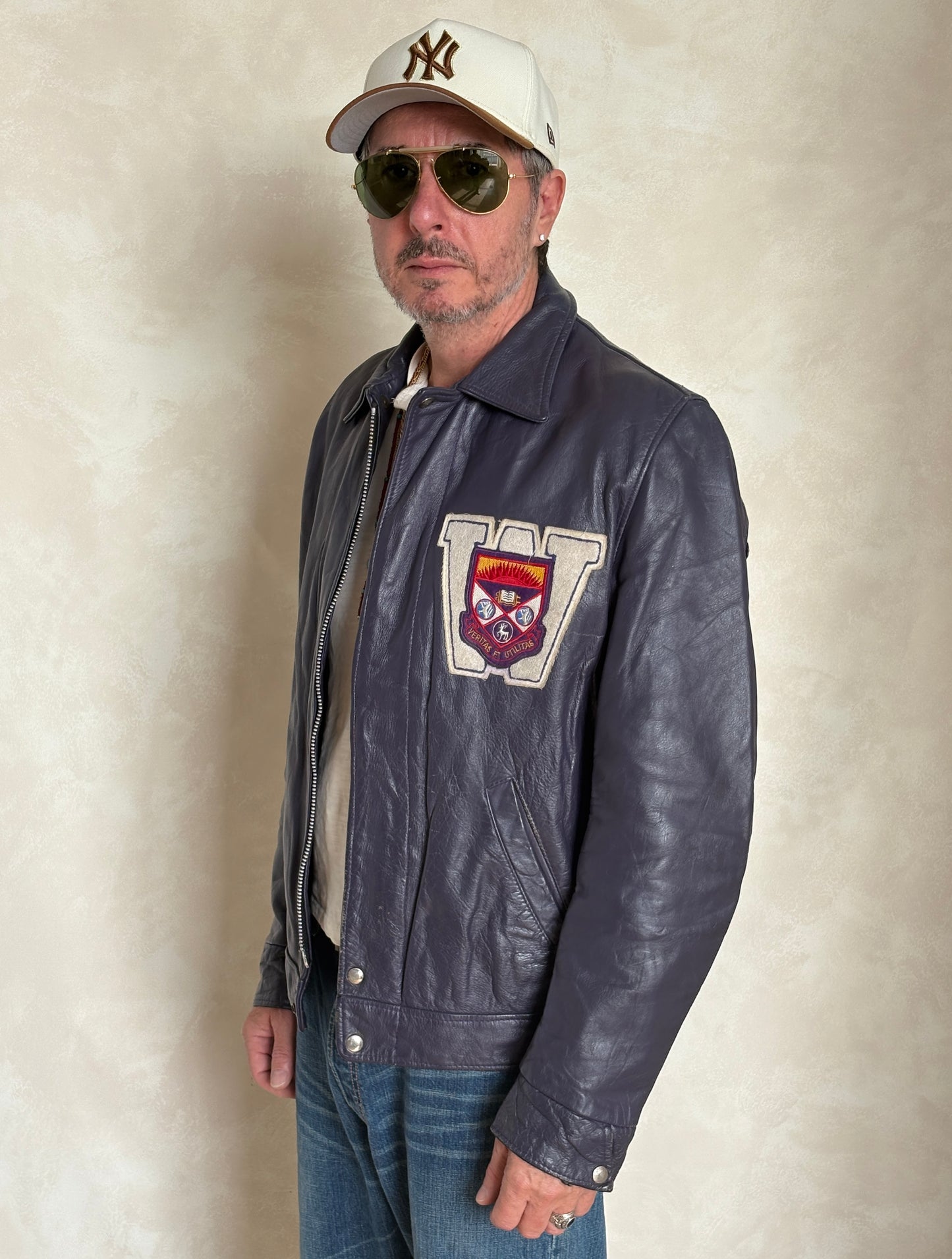 Size 42US / 52EU  Vintage Leather Hockey Jacket Men’s  – Soft Canadian Leather – Made in Canada