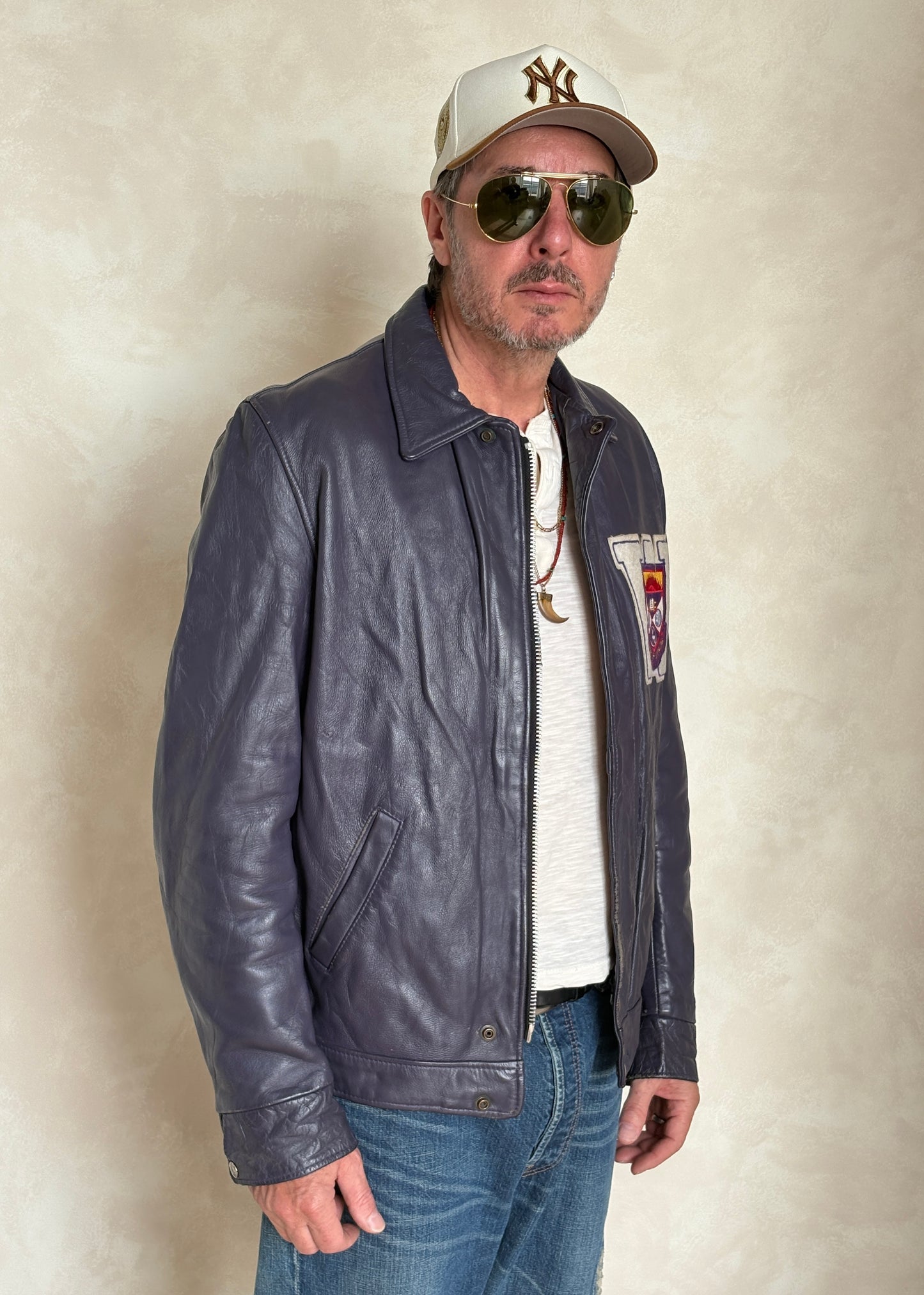 Size 42US / 52EU  Vintage Leather Hockey Jacket Men’s  – Soft Canadian Leather – Made in Canada