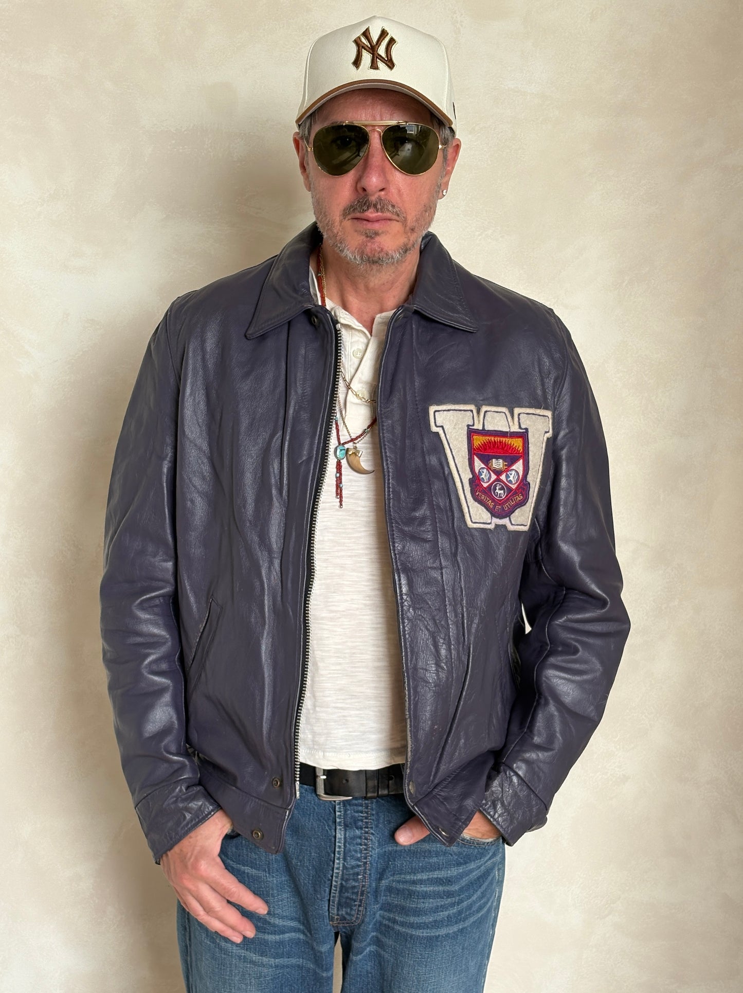 Size 42US / 52EU  Vintage Leather Hockey Jacket Men’s  – Soft Canadian Leather – Made in Canada