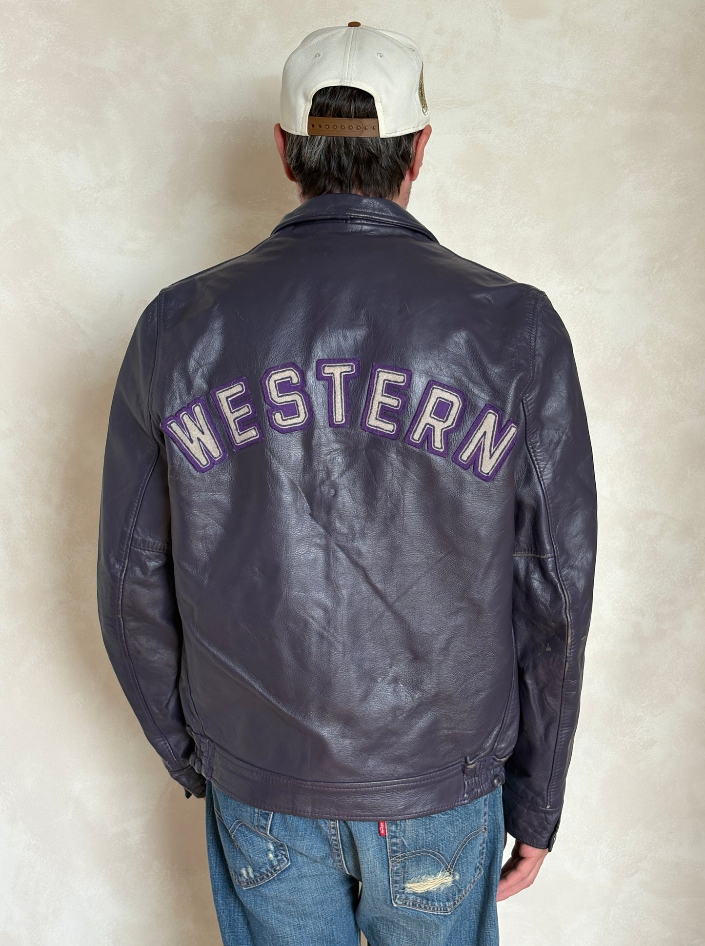 Size 42US / 52EU  Vintage Leather Hockey Jacket Men’s  – Soft Canadian Leather – Made in Canada