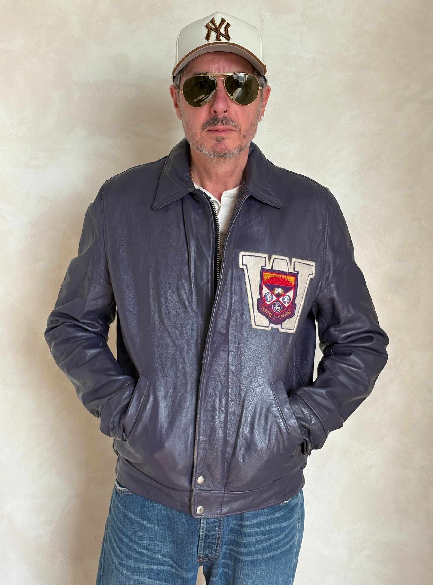 Size 42US / 52EU  Vintage Leather Hockey Jacket Men’s  – Soft Canadian Leather – Made in Canada