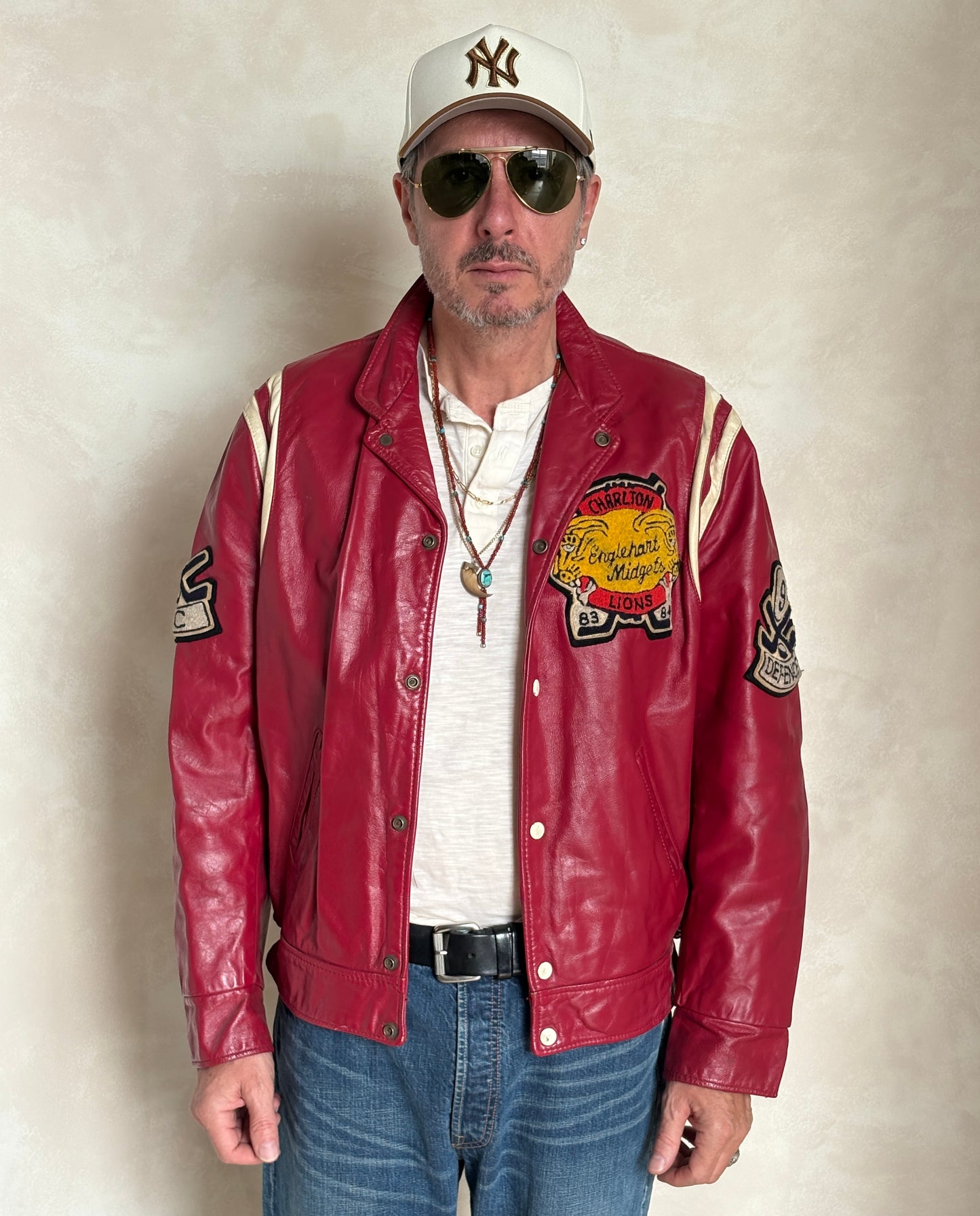Size Large.  Vintage 1984 Leather Hockey Jacket  – Canadian Leather – Made in Canada