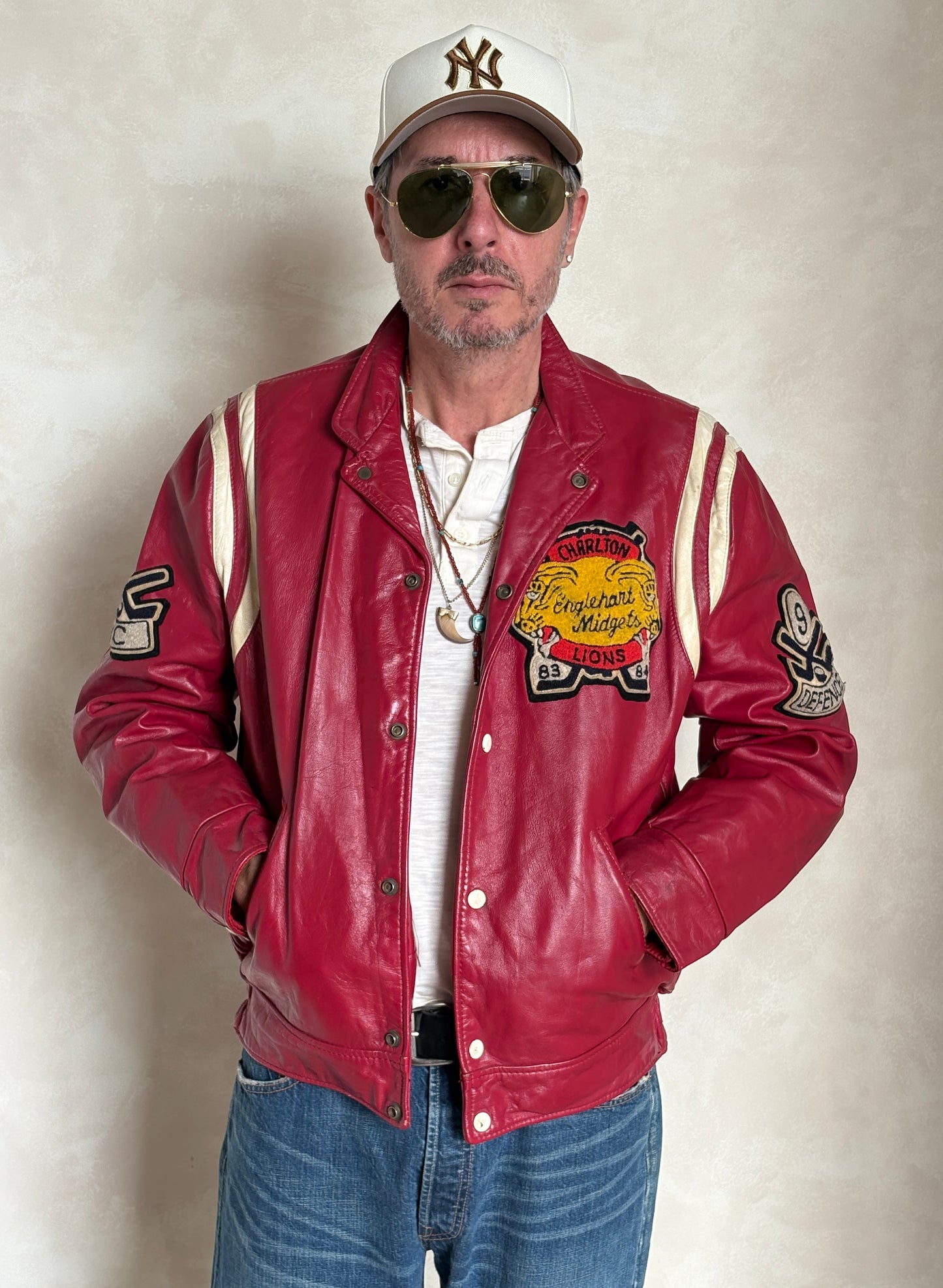 Size Large.  Vintage 1984 Leather Hockey Jacket  – Canadian Leather – Made in Canada