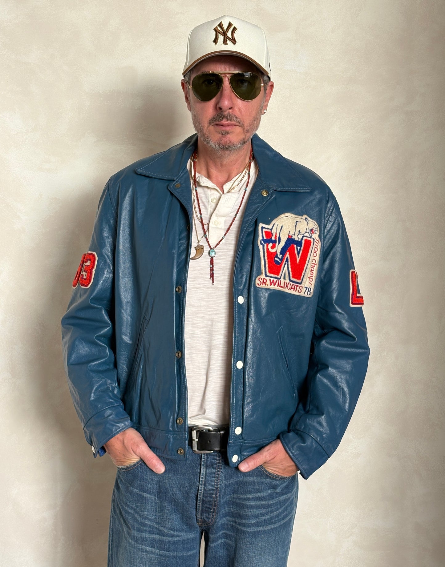 Size 42US / 52EU Vintage 1978 SR Wildcats Leather Varsity Jacket — Canadian High School Football  — SSIAA Champions — Made in Canada
