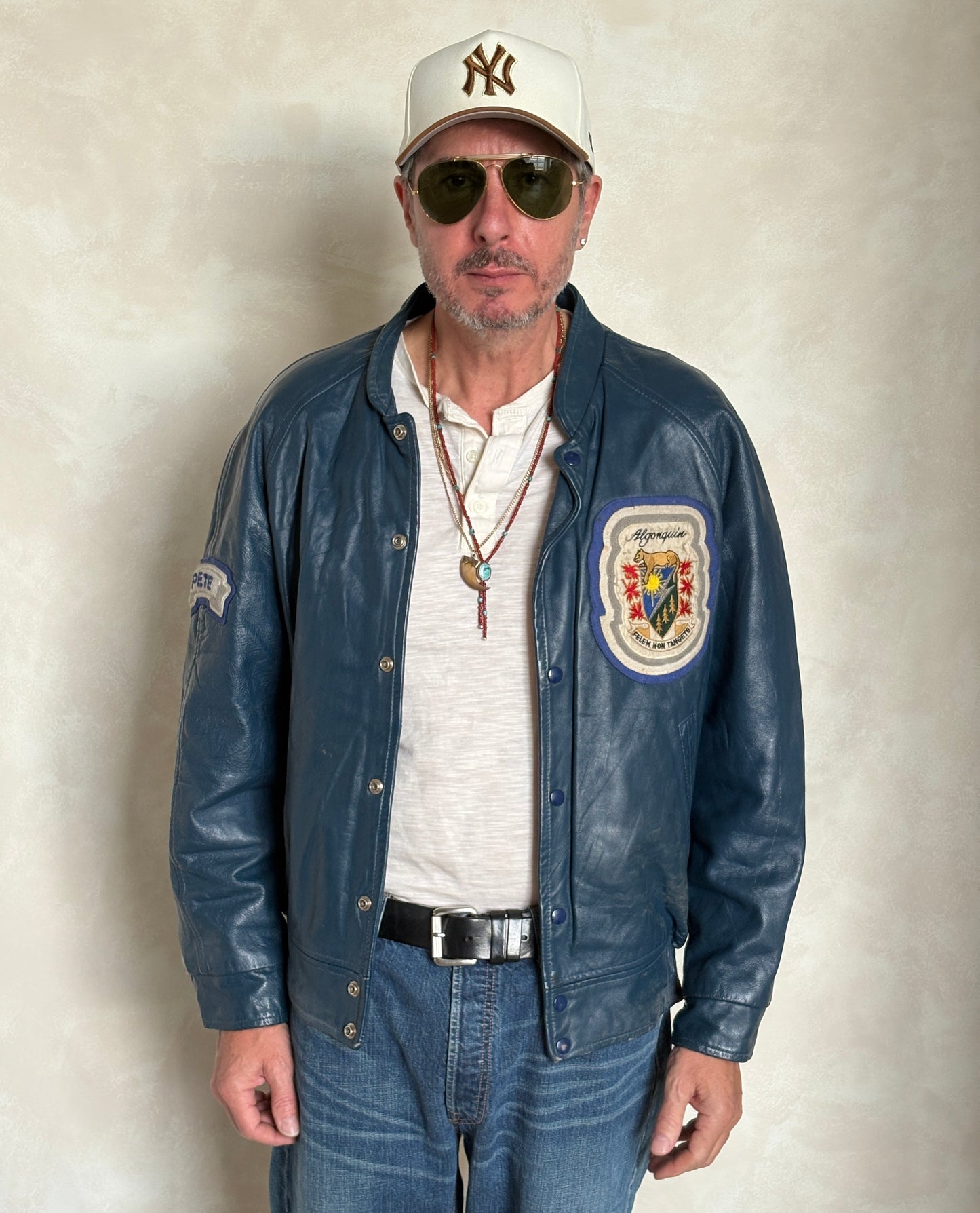 Size 42US / 52EU Vintage 1980s Algonquin College Leather Varsity Jacket — Business Department Bomber — Canadian University Jacket