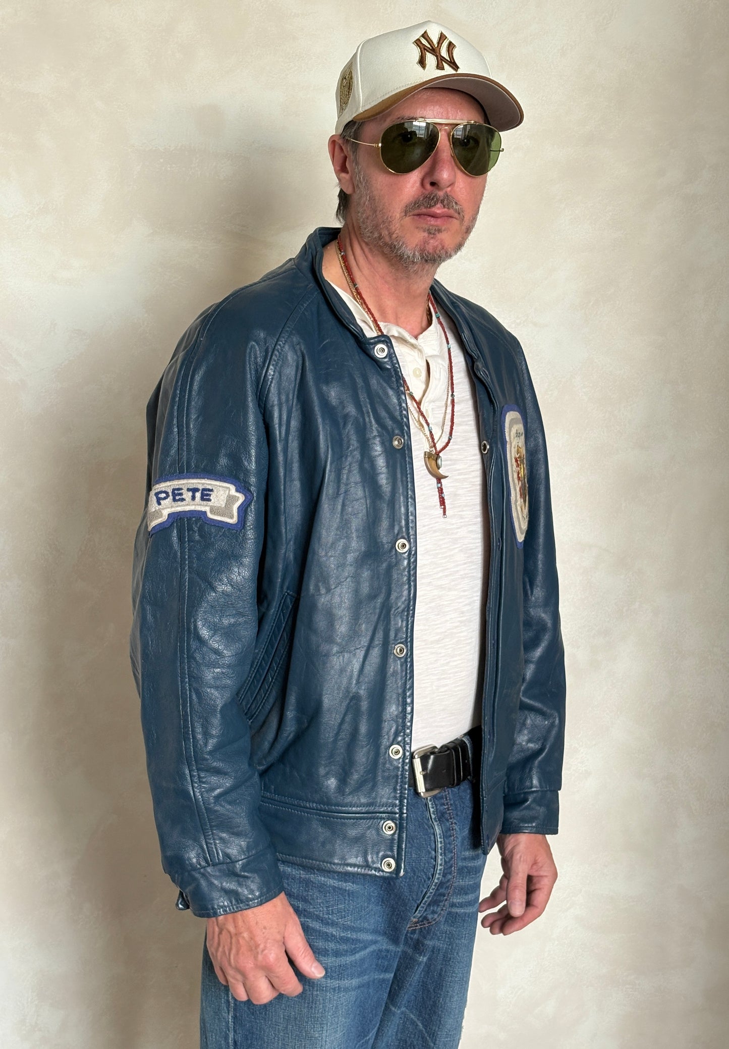 Size 42US / 52EU Vintage 1980s Algonquin College Leather Varsity Jacket — Business Department Bomber — Canadian University Jacket