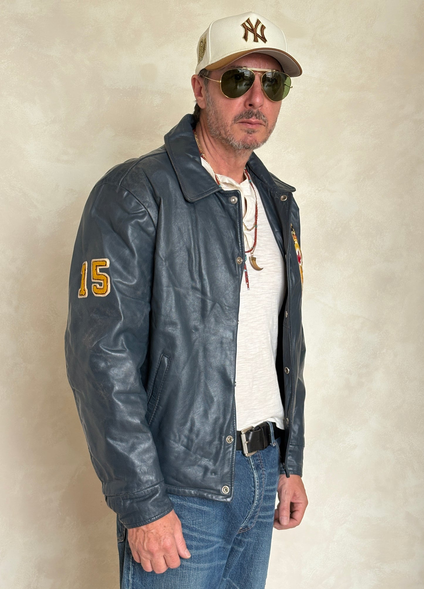 Size 42US / 52EU  Vintage Leather Hockey Jacket – Soft Canadian Leather – Made in Canada