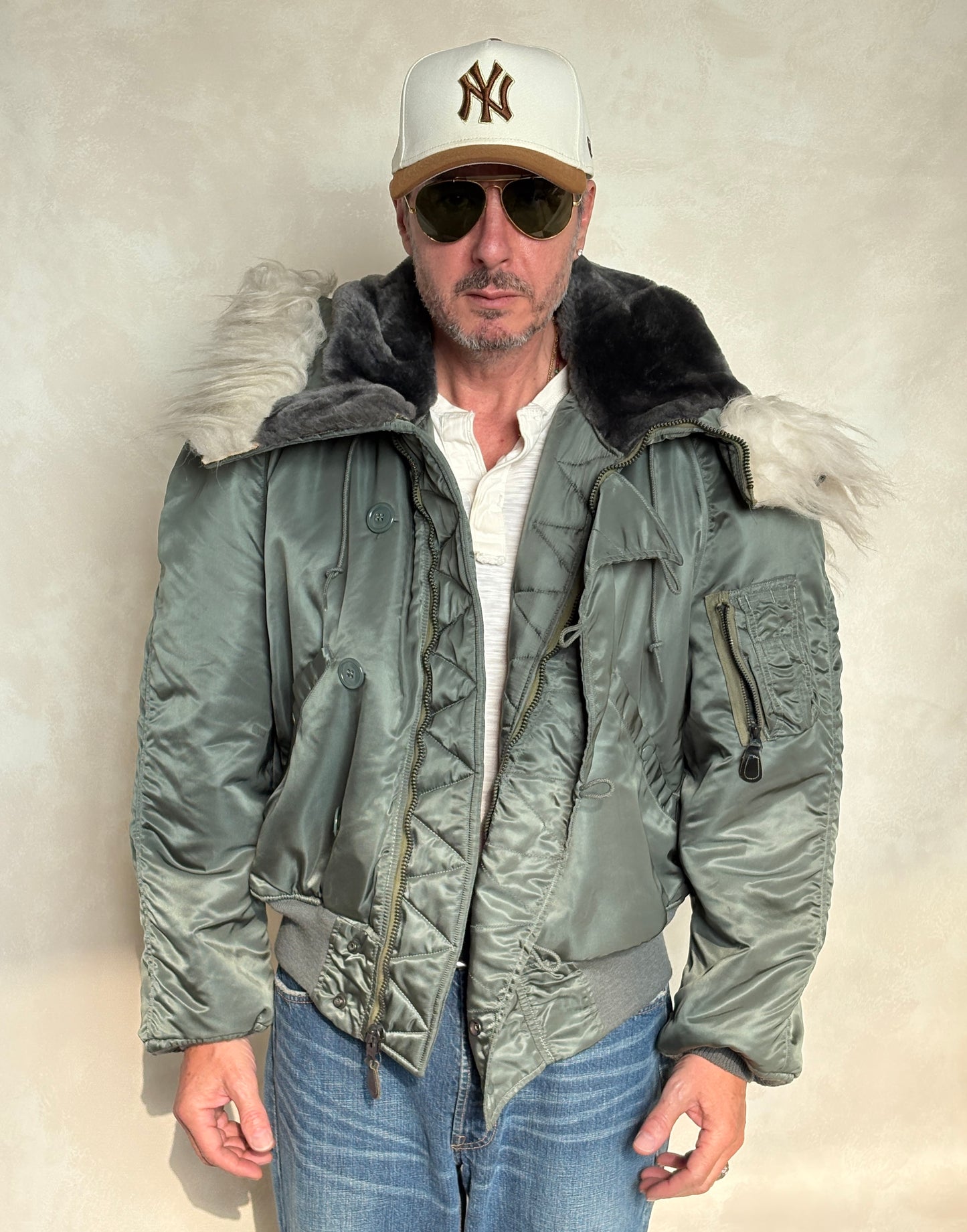 XL  . Authentic 1974 Vintage N2B Military Flight Jacket — Authentic U.S. Air Force Cold Weather Bomber