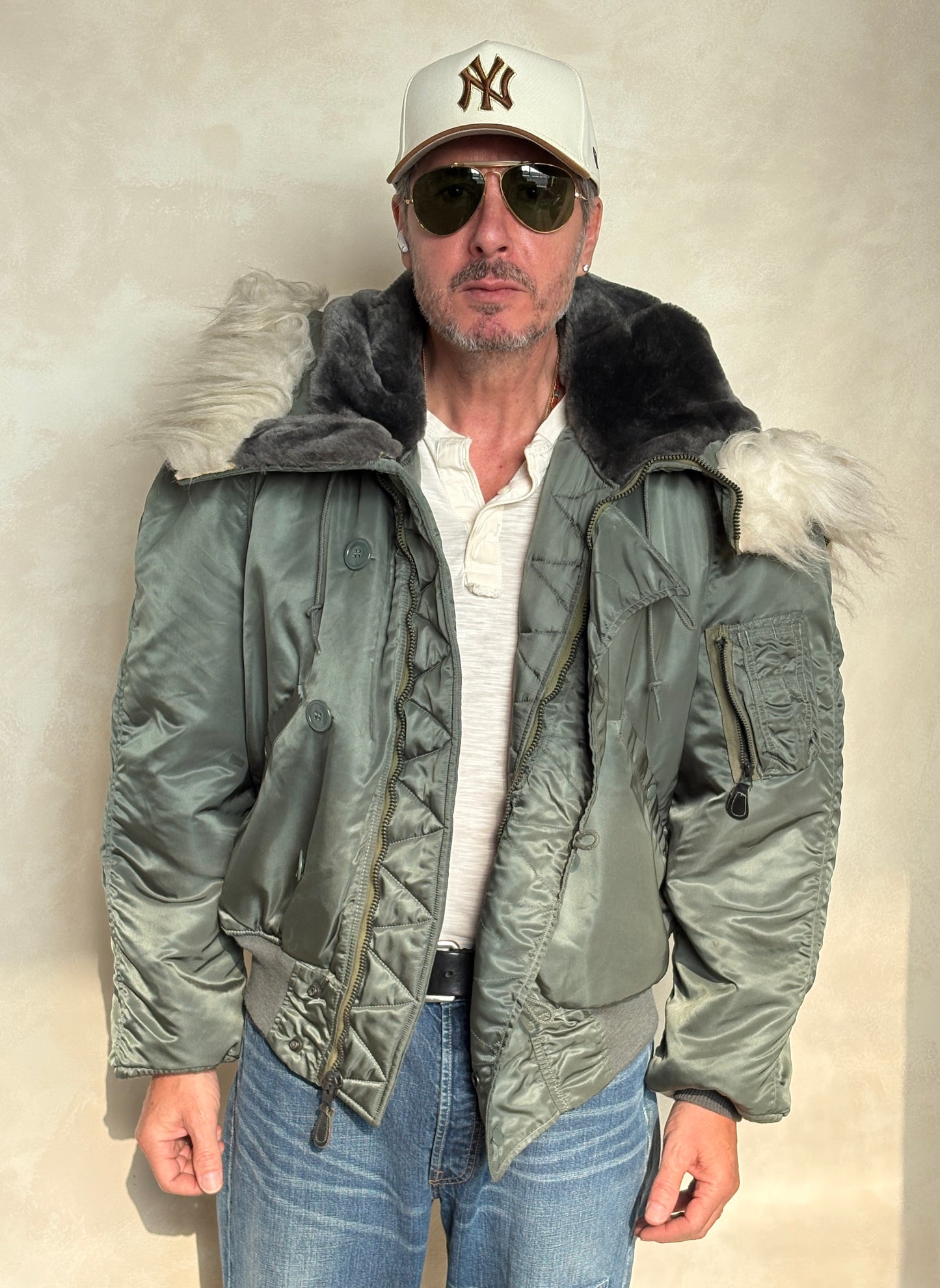 XL  . Authentic 1974 Vintage N2B Military Flight Jacket — Authentic U.S. Air Force Cold Weather Bomber