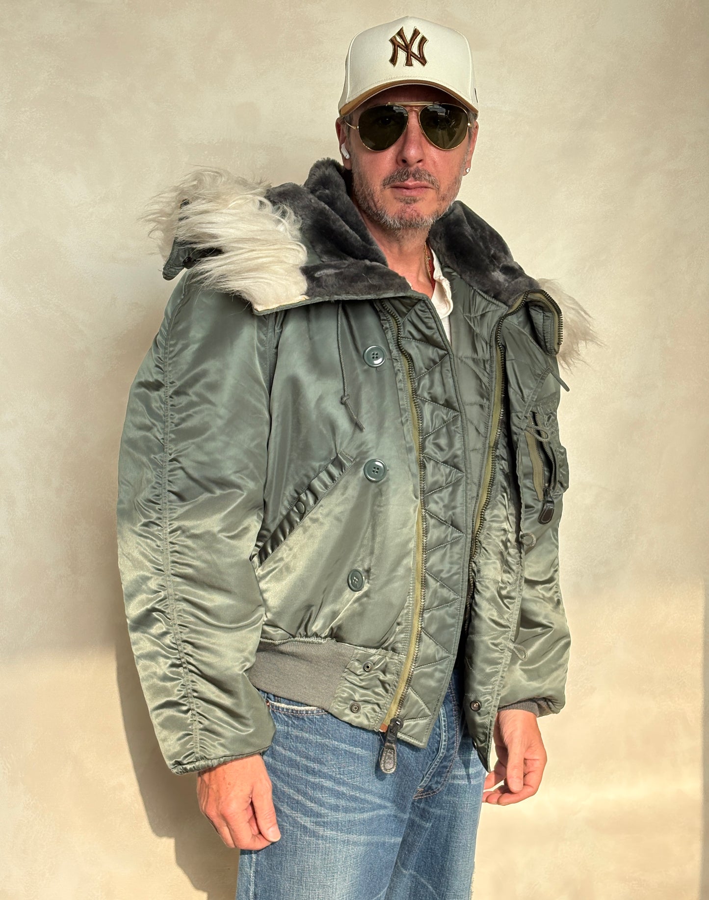 XL  . Authentic 1974 Vintage N2B Military Flight Jacket — Authentic U.S. Air Force Cold Weather Bomber