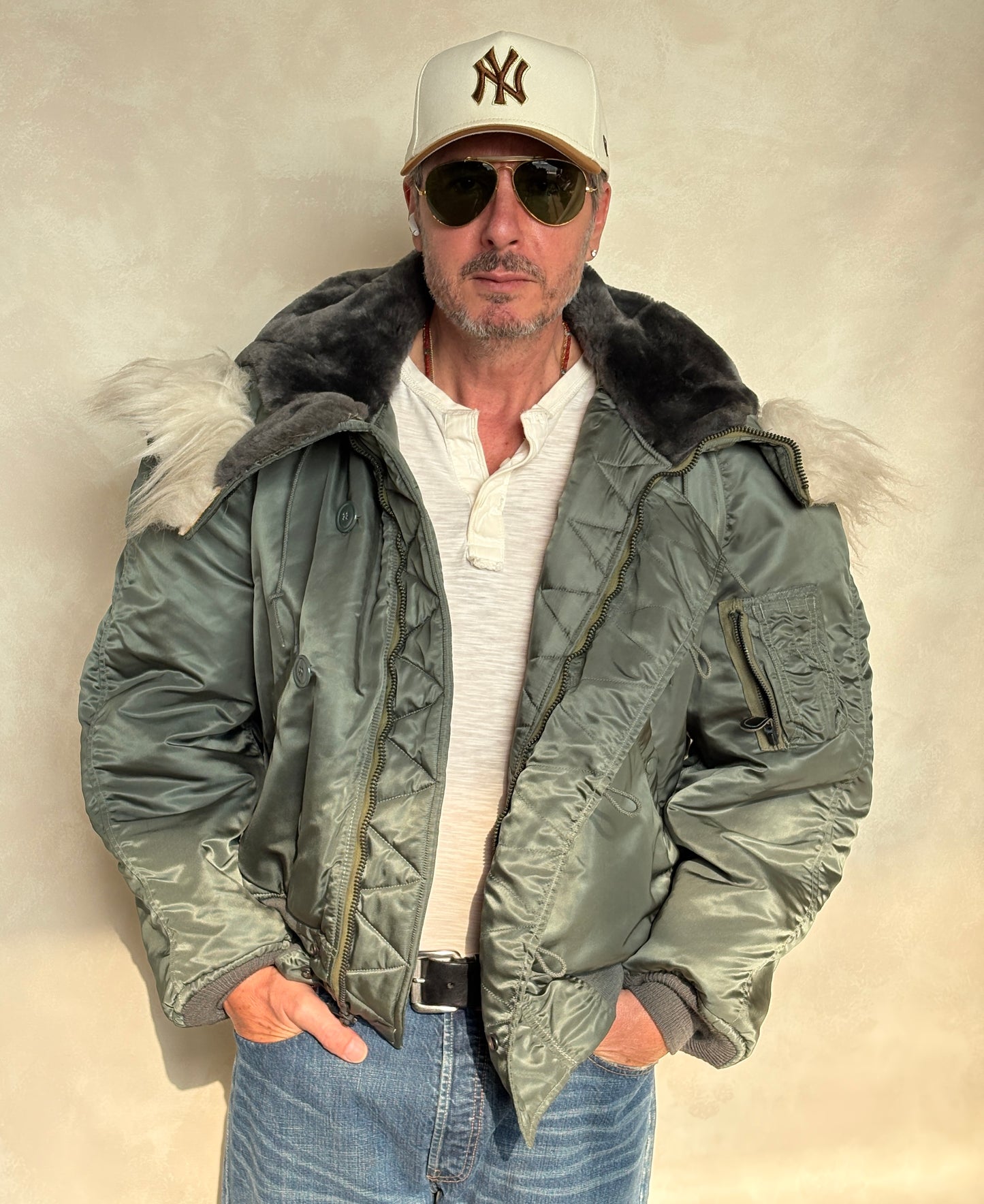 XL  . Authentic 1974 Vintage N2B Military Flight Jacket — Authentic U.S. Air Force Cold Weather Bomber
