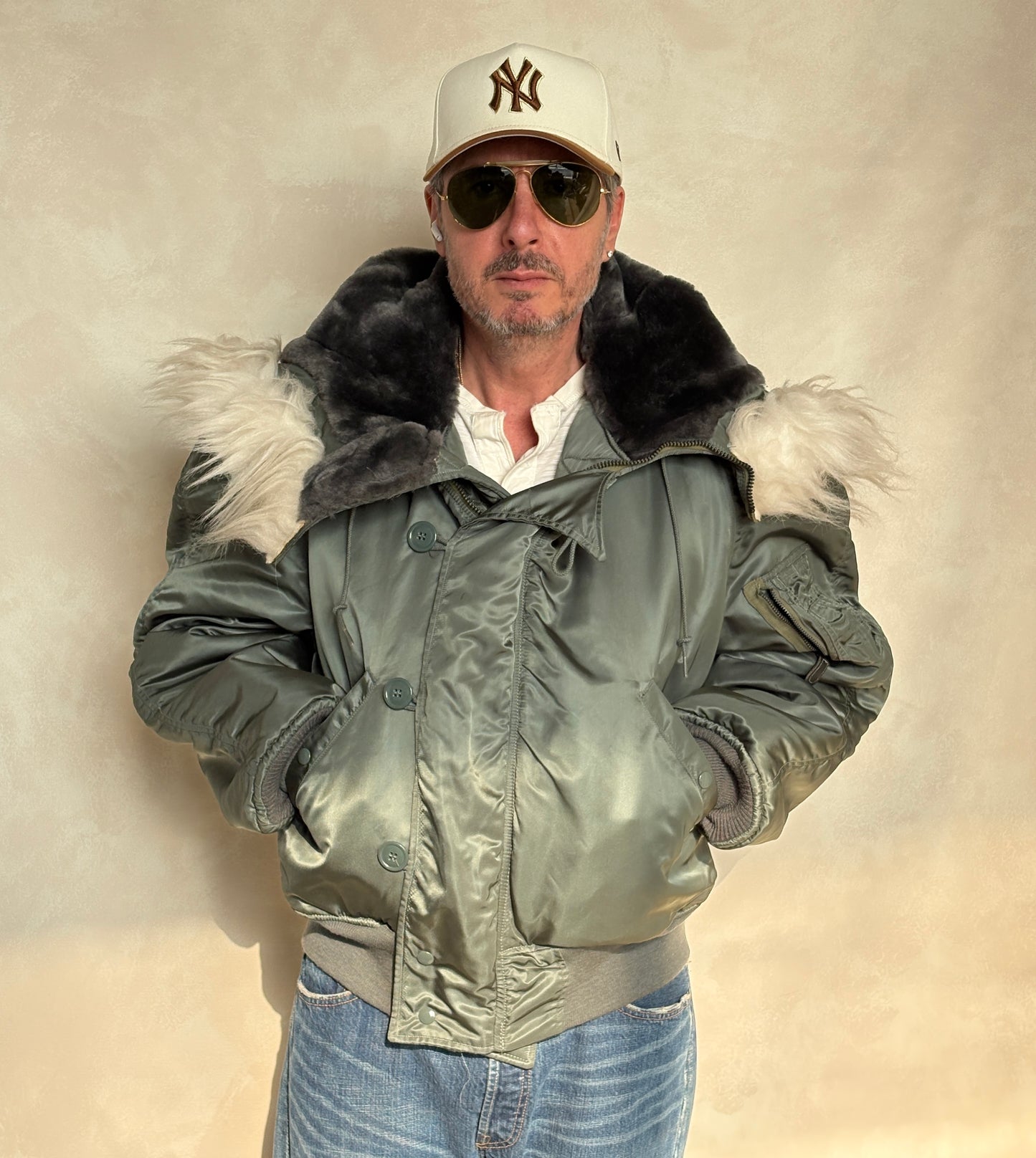 XL  . Authentic 1974 Vintage N2B Military Flight Jacket — Authentic U.S. Air Force Cold Weather Bomber