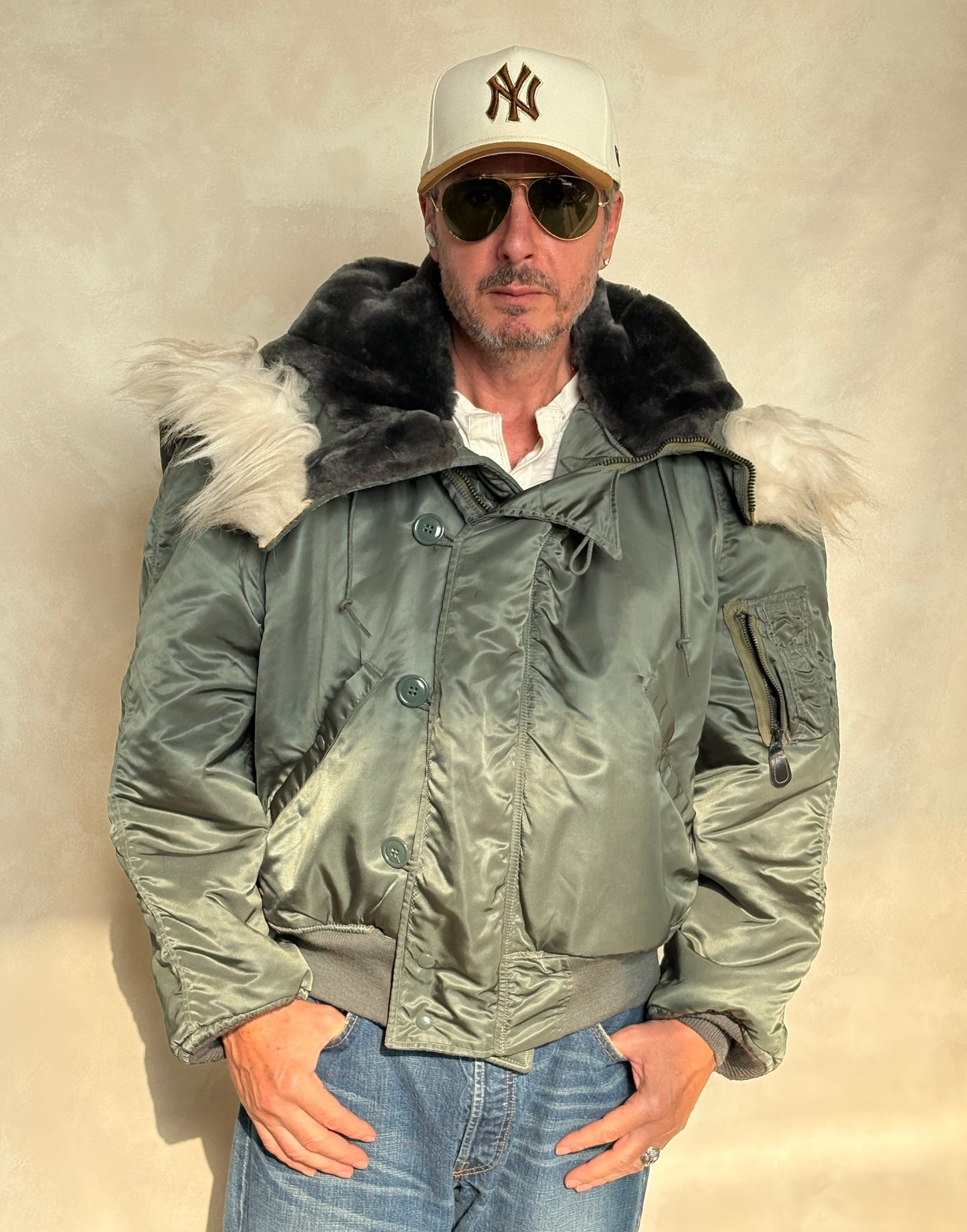 XL  . Authentic 1974 Vintage N2B Military Flight Jacket — Authentic U.S. Air Force Cold Weather Bomber