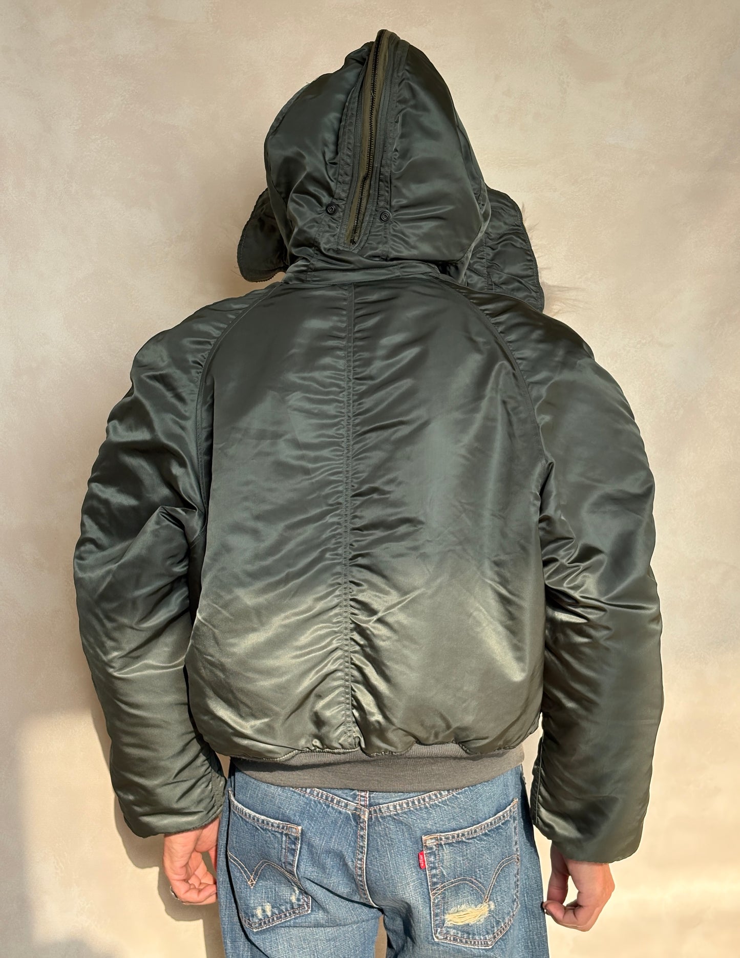 XL  . Authentic 1974 Vintage N2B Military Flight Jacket — Authentic U.S. Air Force Cold Weather Bomber