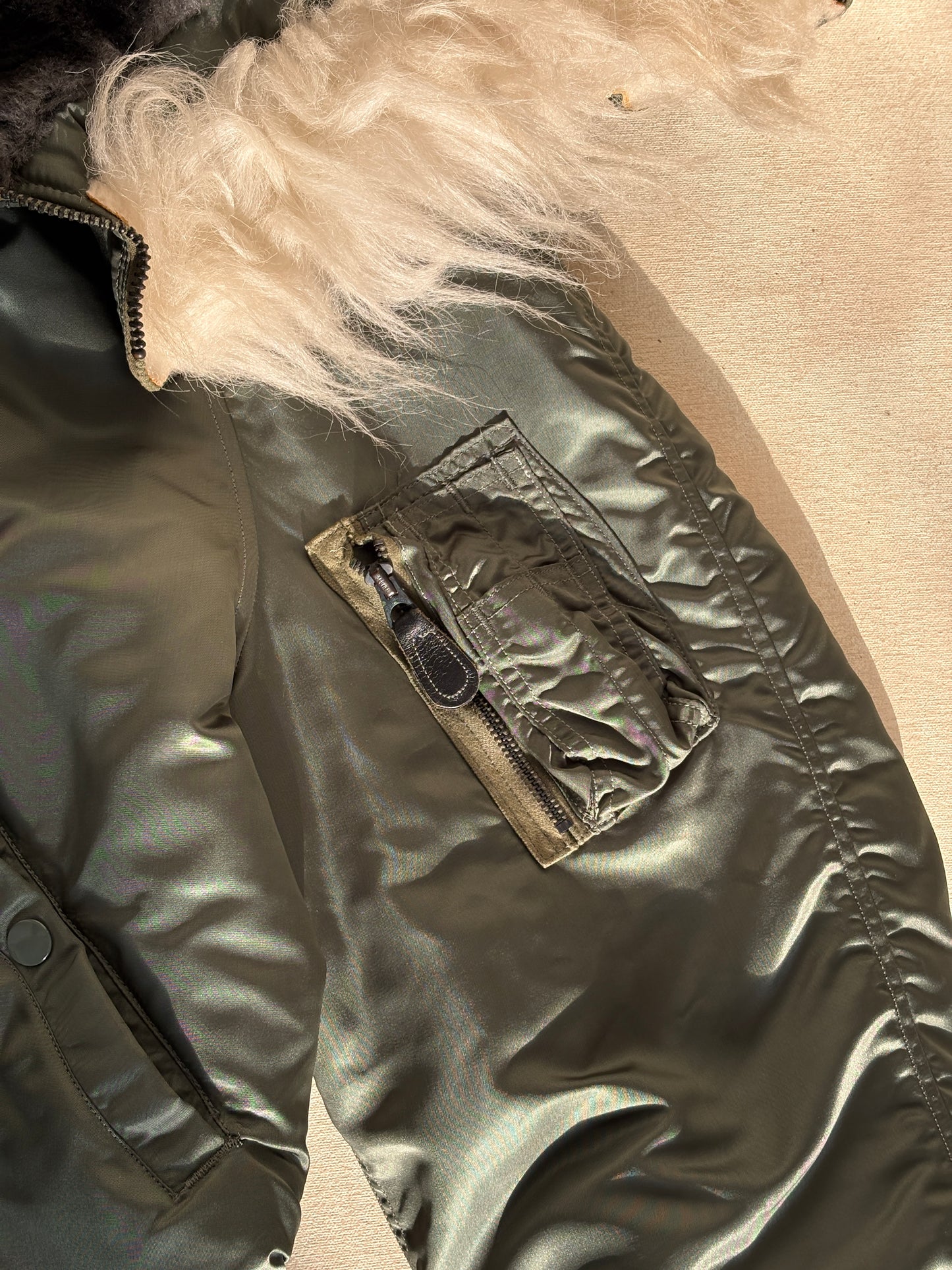 XL  . Authentic 1974 Vintage N2B Military Flight Jacket — Authentic U.S. Air Force Cold Weather Bomber