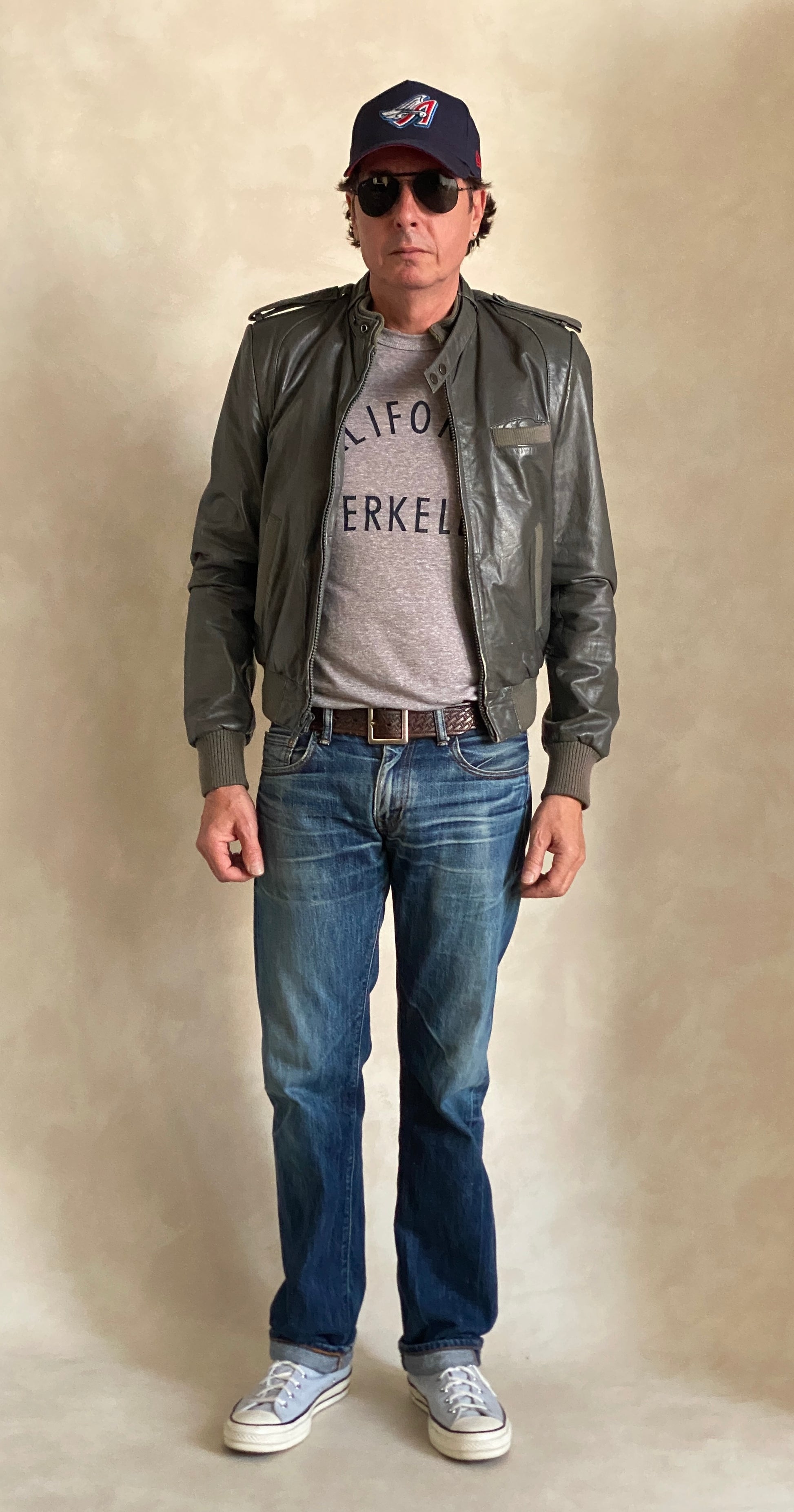 Vintage 1980s leather jacket in retro fashion style, size 38US 48EU