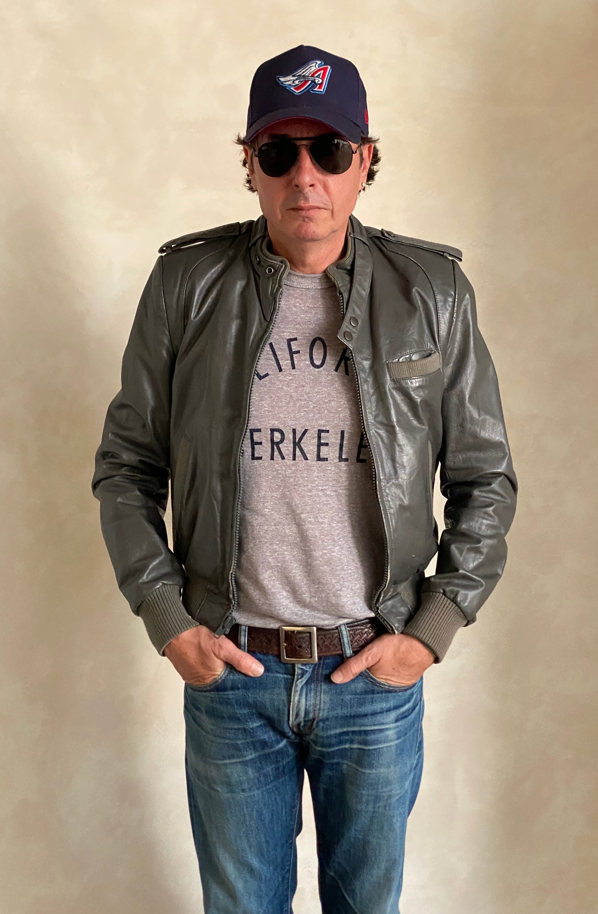Vintage 1980s leather jacket in retro fashion style, size 38US 48EU