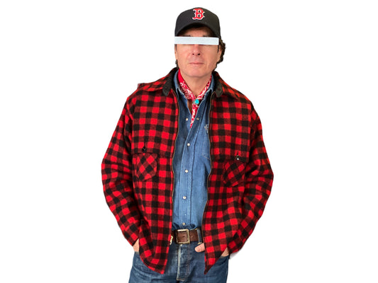 Size Large Vintage Johnson Buffalo Plaid Wool Jacket | Made in USA Authenticity