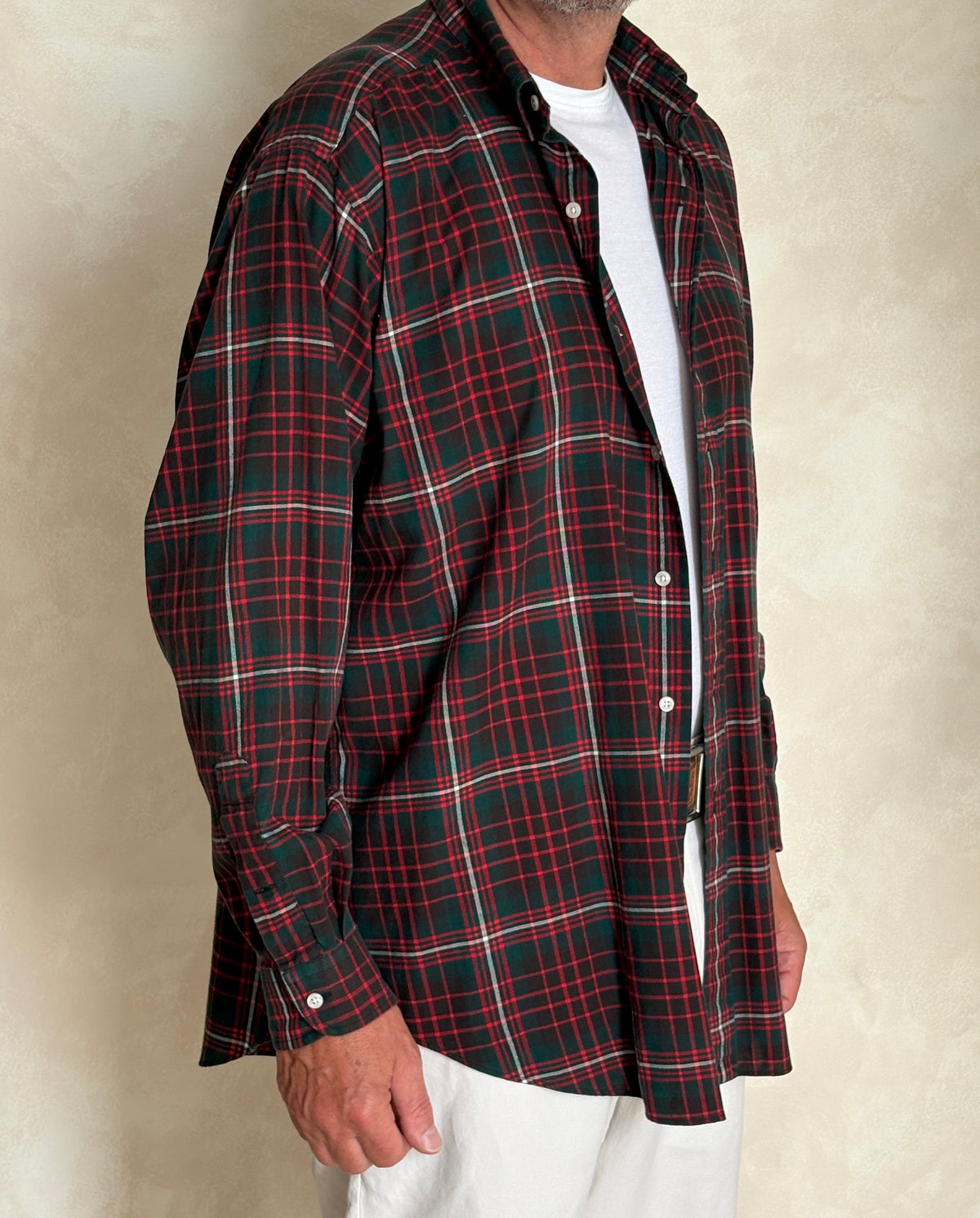 Vintage Ralph Lauren Blake Green Tartan Plaid Shirt — 100% Cotton — Size Large