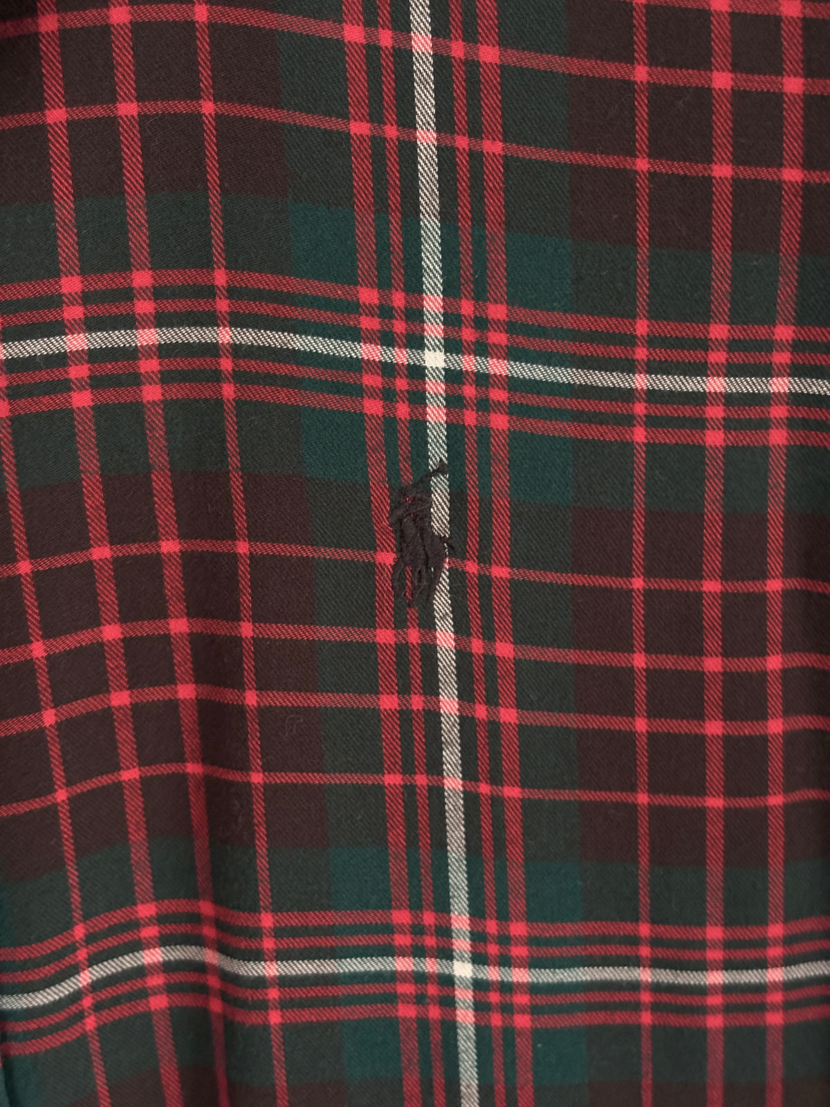 Vintage Ralph Lauren Blake Green Tartan Plaid Shirt — 100% Cotton — Size Large