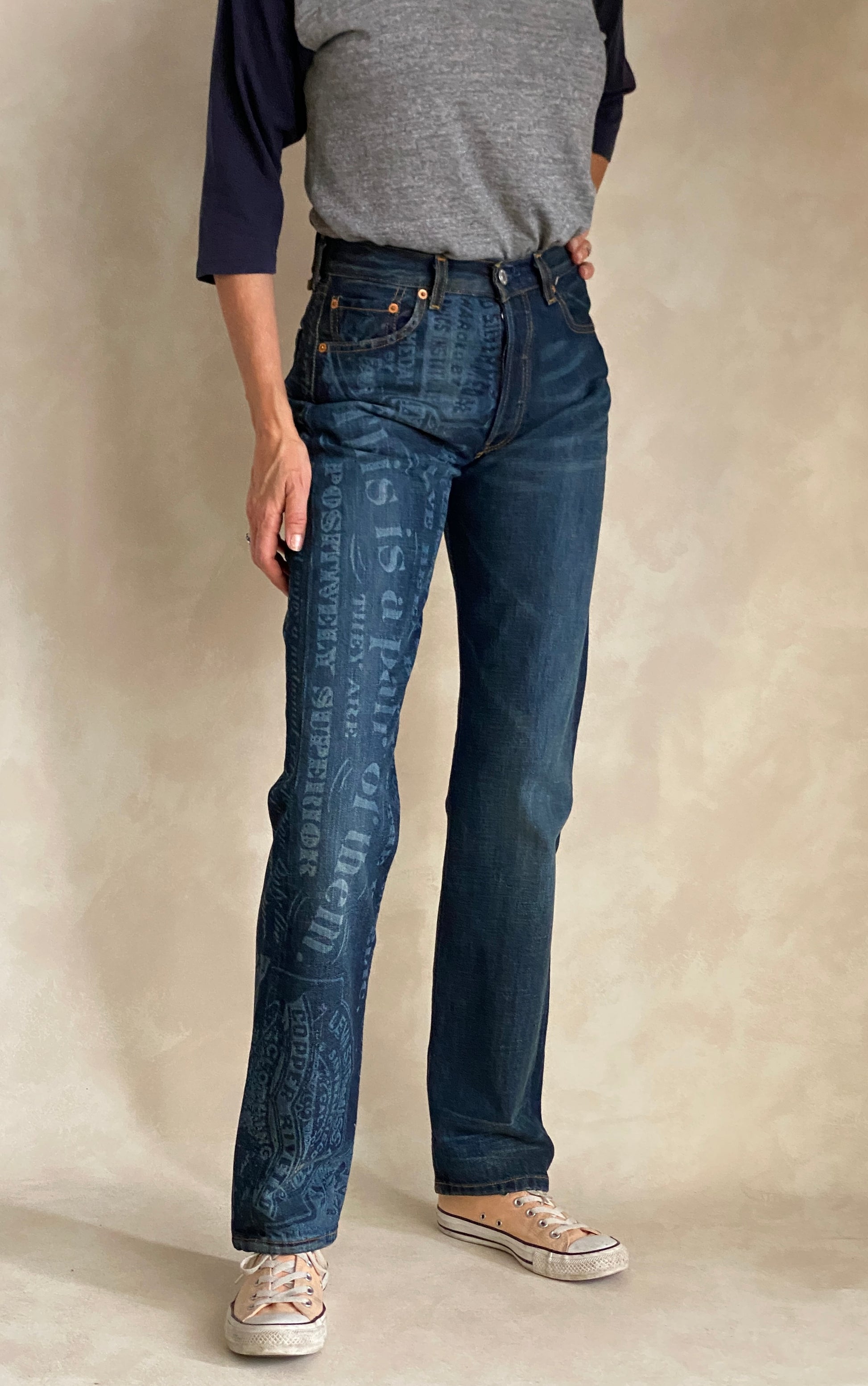 29X34 Printed Vintage denim Levi’s 501 vintage Made in Spain - USA Vintage Bcn